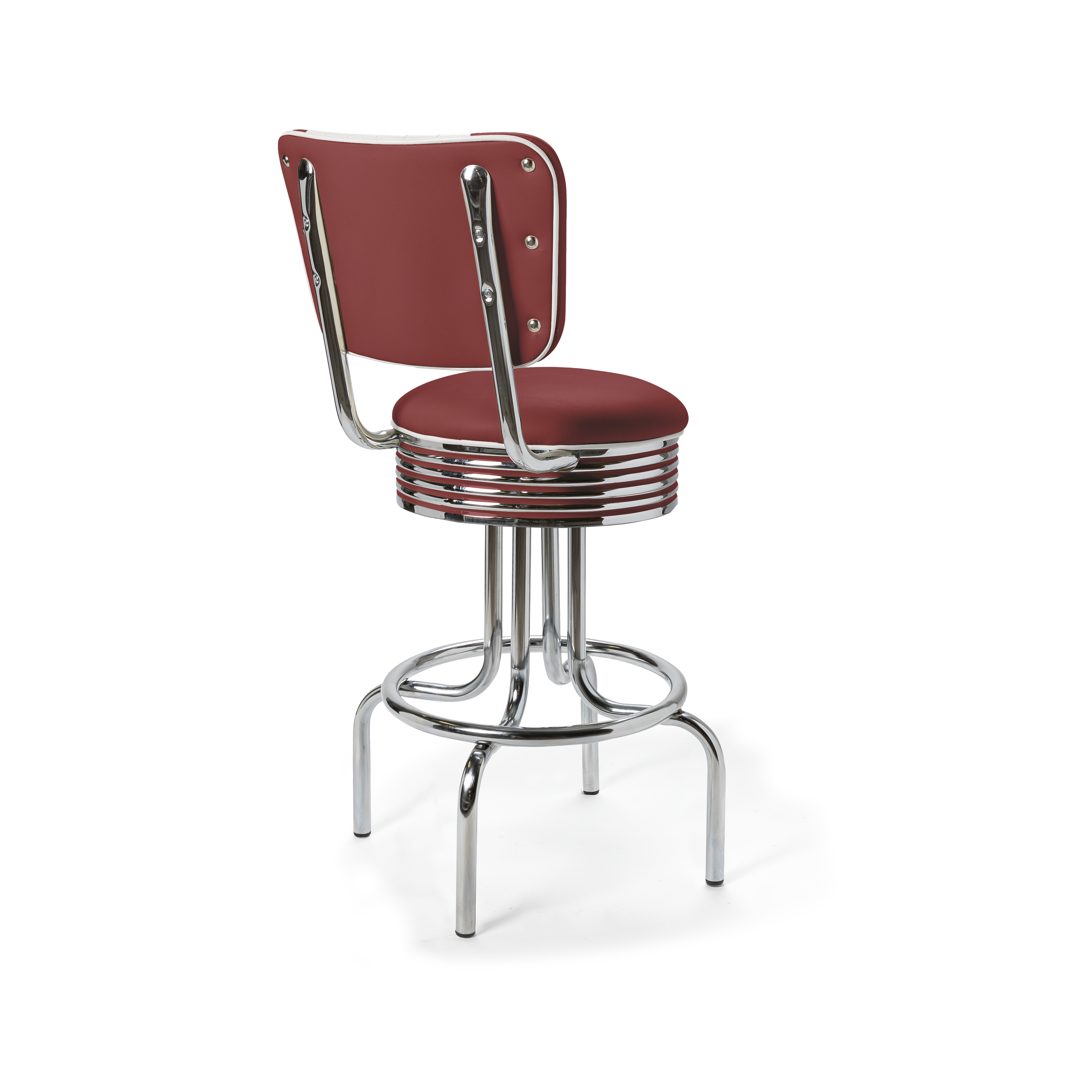 Airline - 66cm - Dossier Cannelé - Liseré Blanc coloris Rouge rubis - vue arrière
