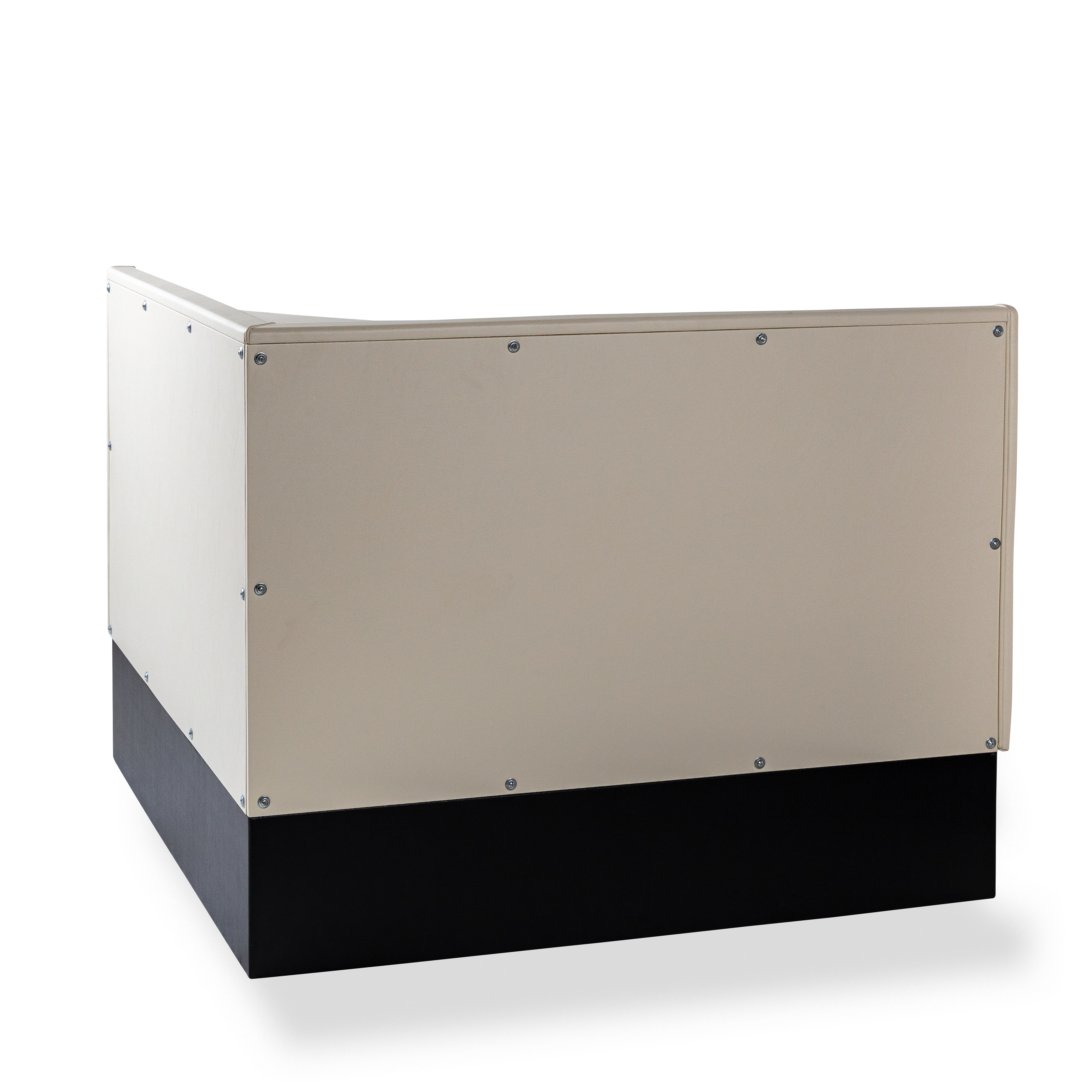 Banquette d’angle 120/120cm - Dossier Cannelé - Liseré Blanc coloris Blanc cassé - vue arrière