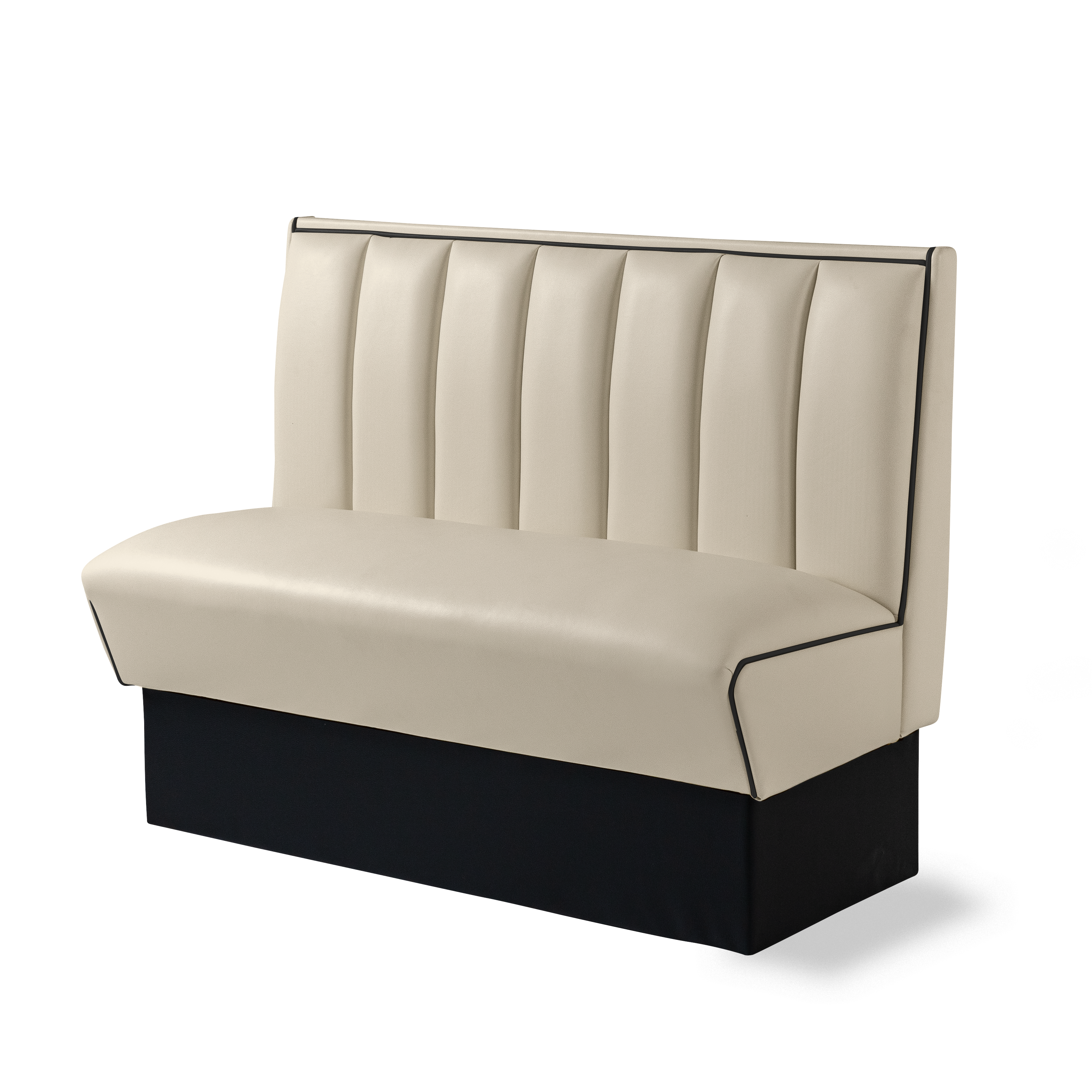 Banquette Booth 120cm - Liseré Noir coloris Blanc cassé