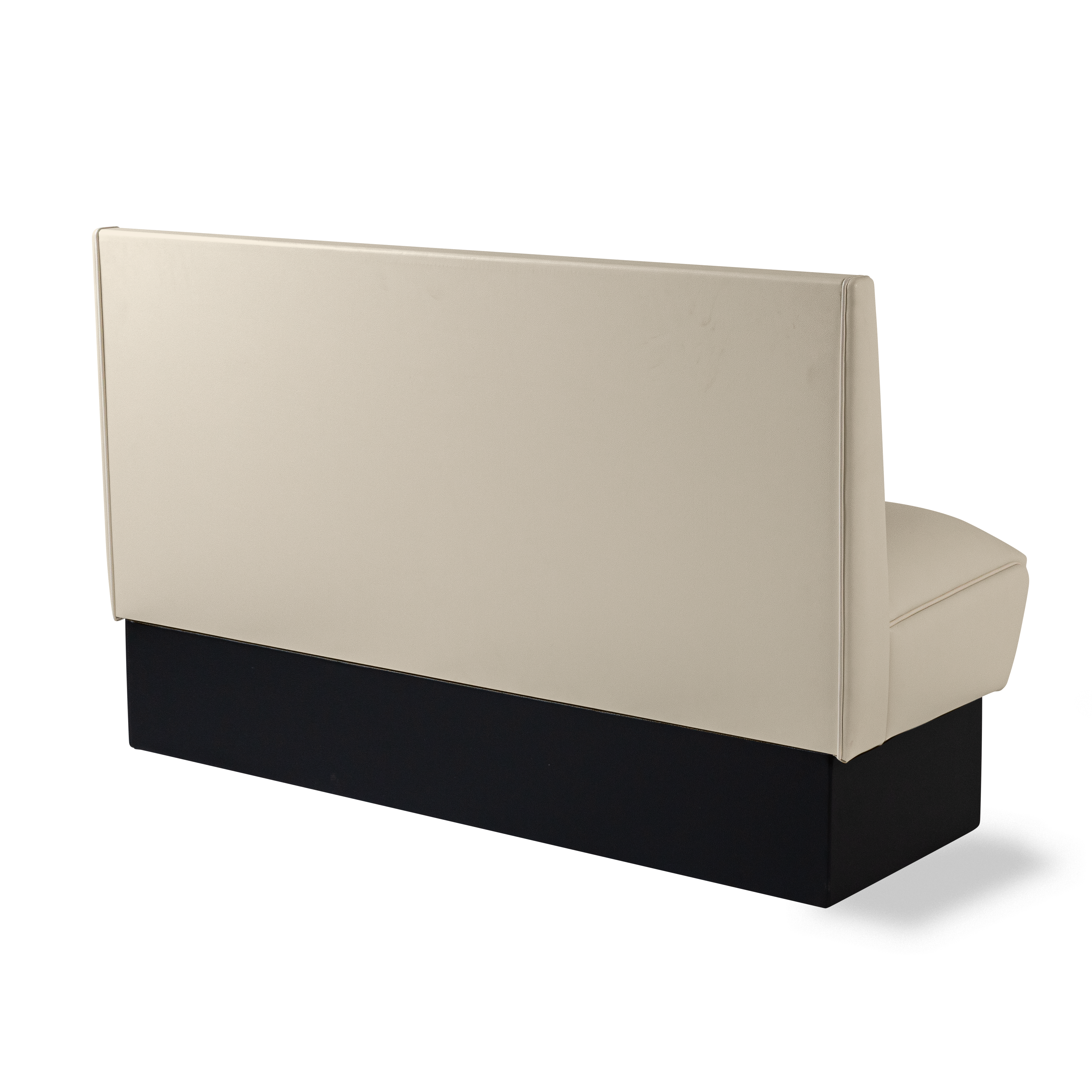Banquette Booth 150cm - Dossier Cannelé - Liseré Blanc coloris Blanc cassé - vue arrière
