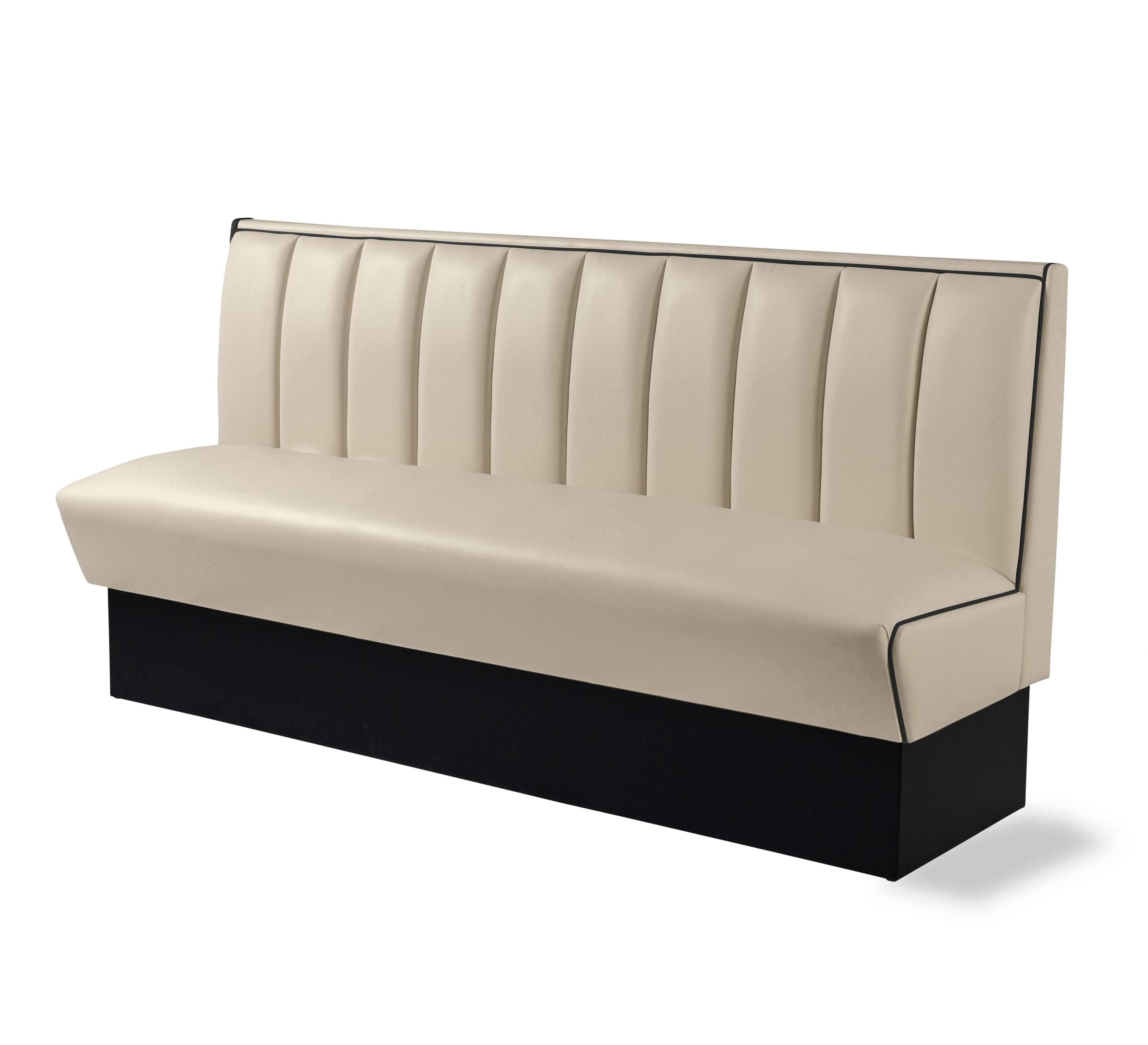 Banquette Booth 180cm - Liseré Noir coloris Blanc cassé