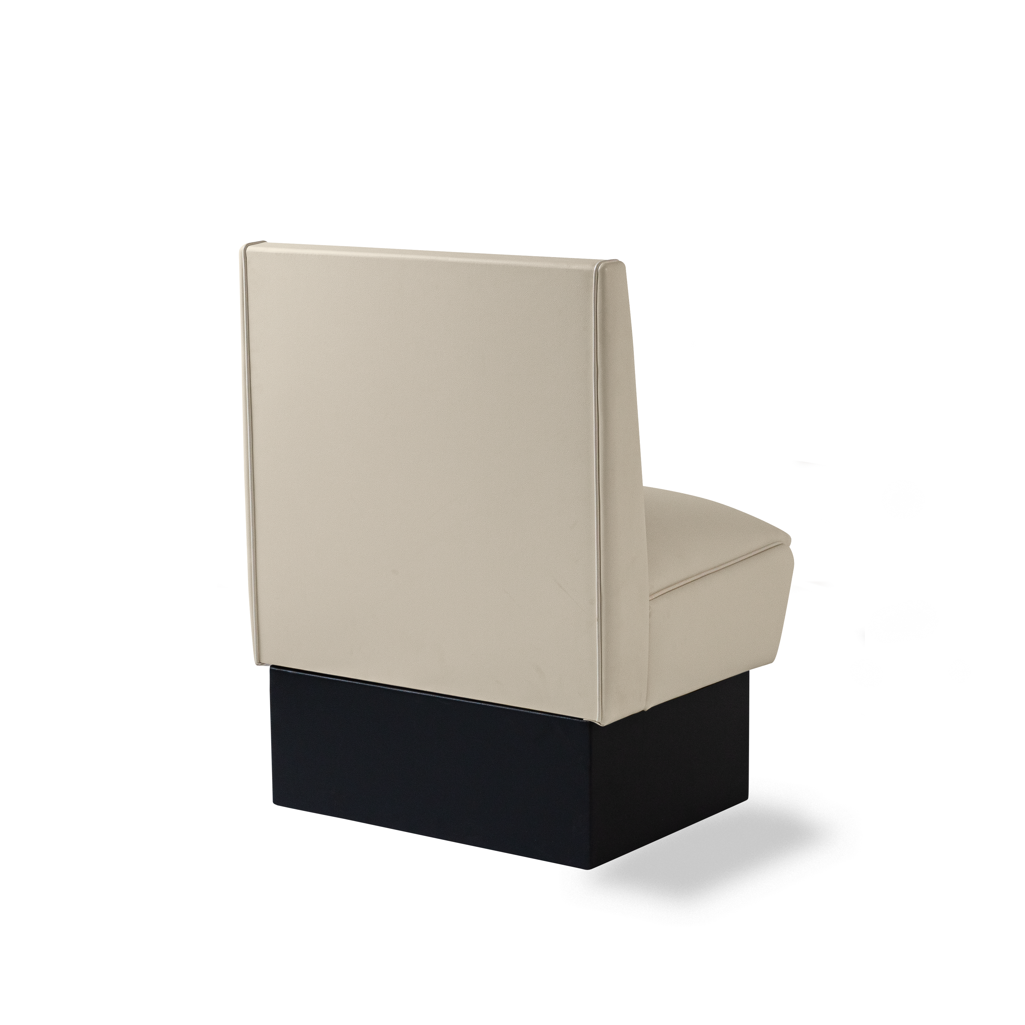 Banquette Booth 70cm - Dossier Cannelé - Liseré Blanc coloris Blanc cassé - vue arrière