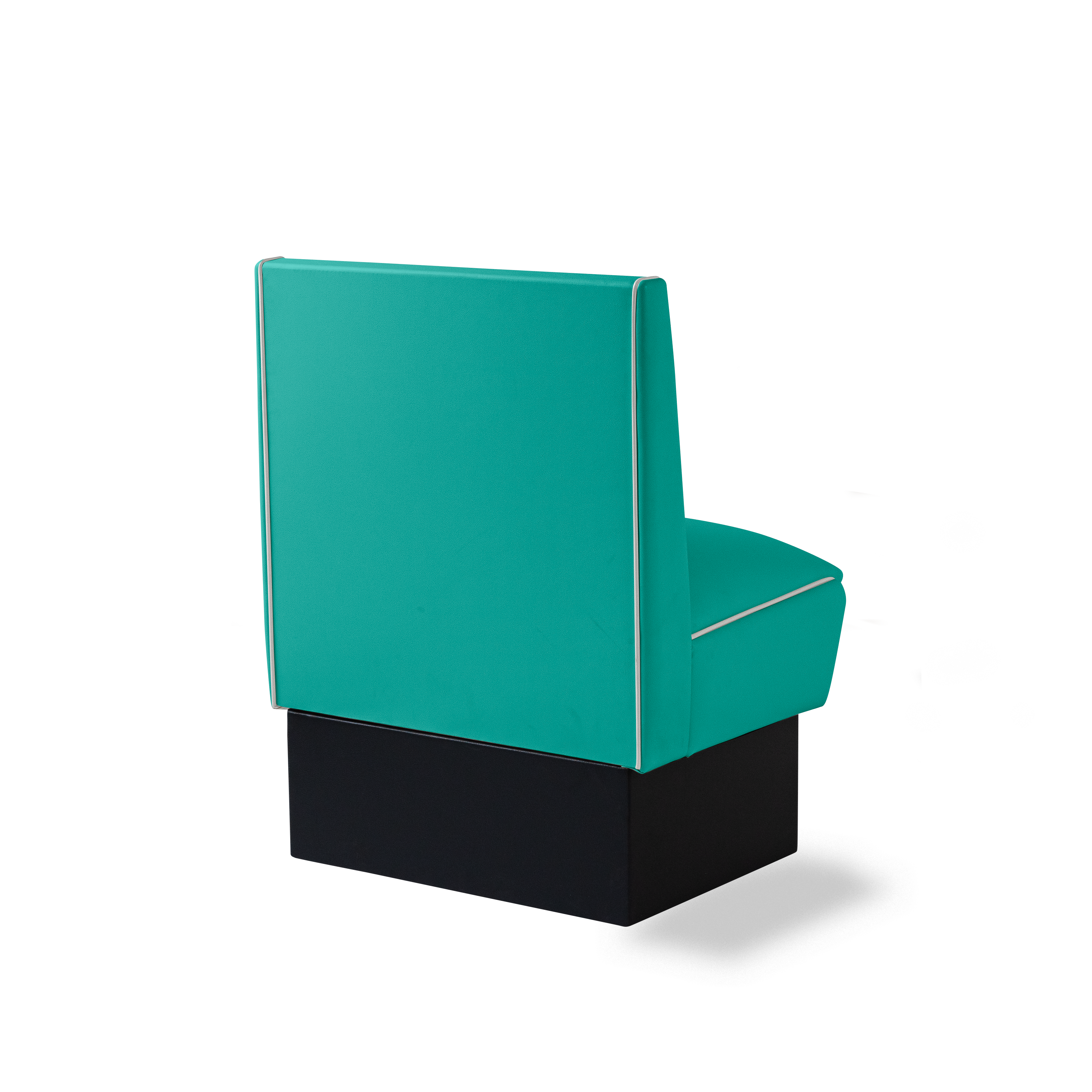 Banquette Booth 70cm - Dossier Cannelé - Liseré Blanc coloris Turquoise - vue arrière