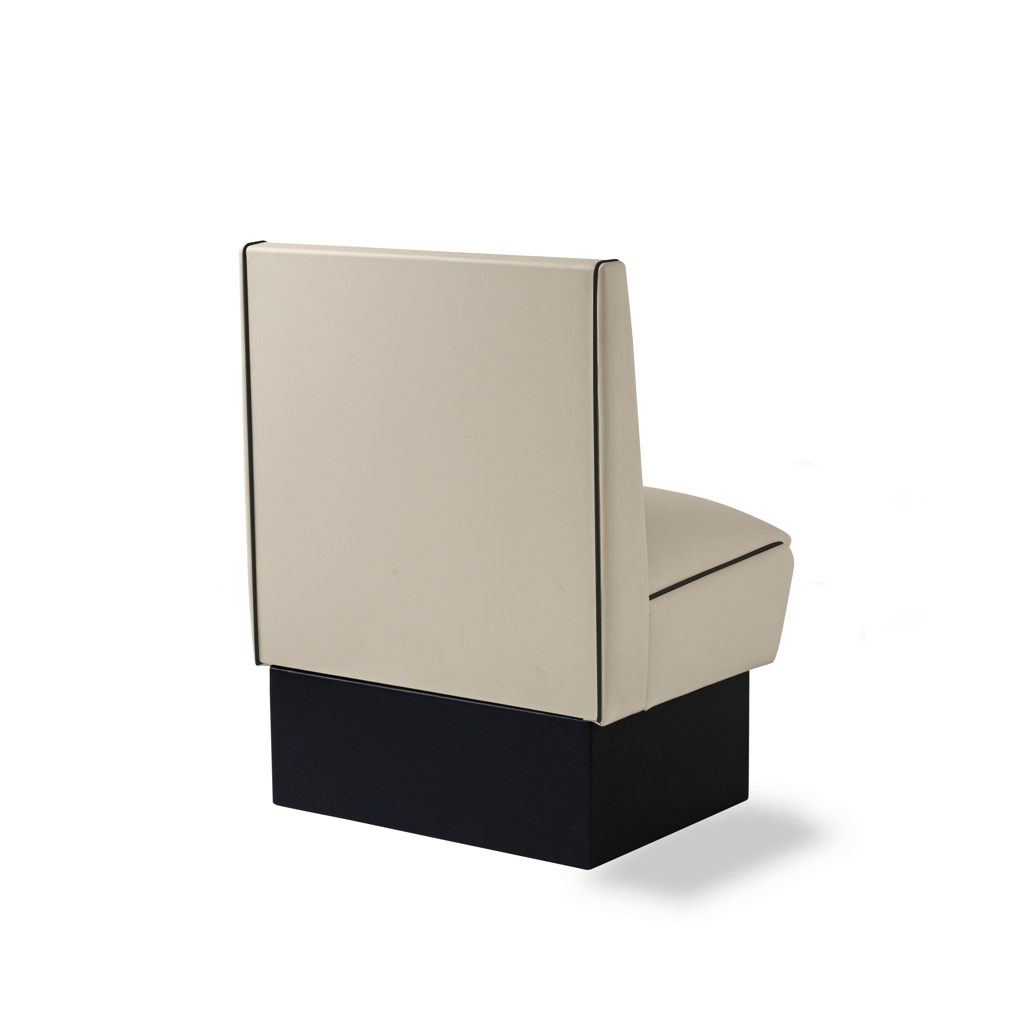 Banquette Booth 70cm - Liseré Noir coloris Blanc cassé - vue arrière