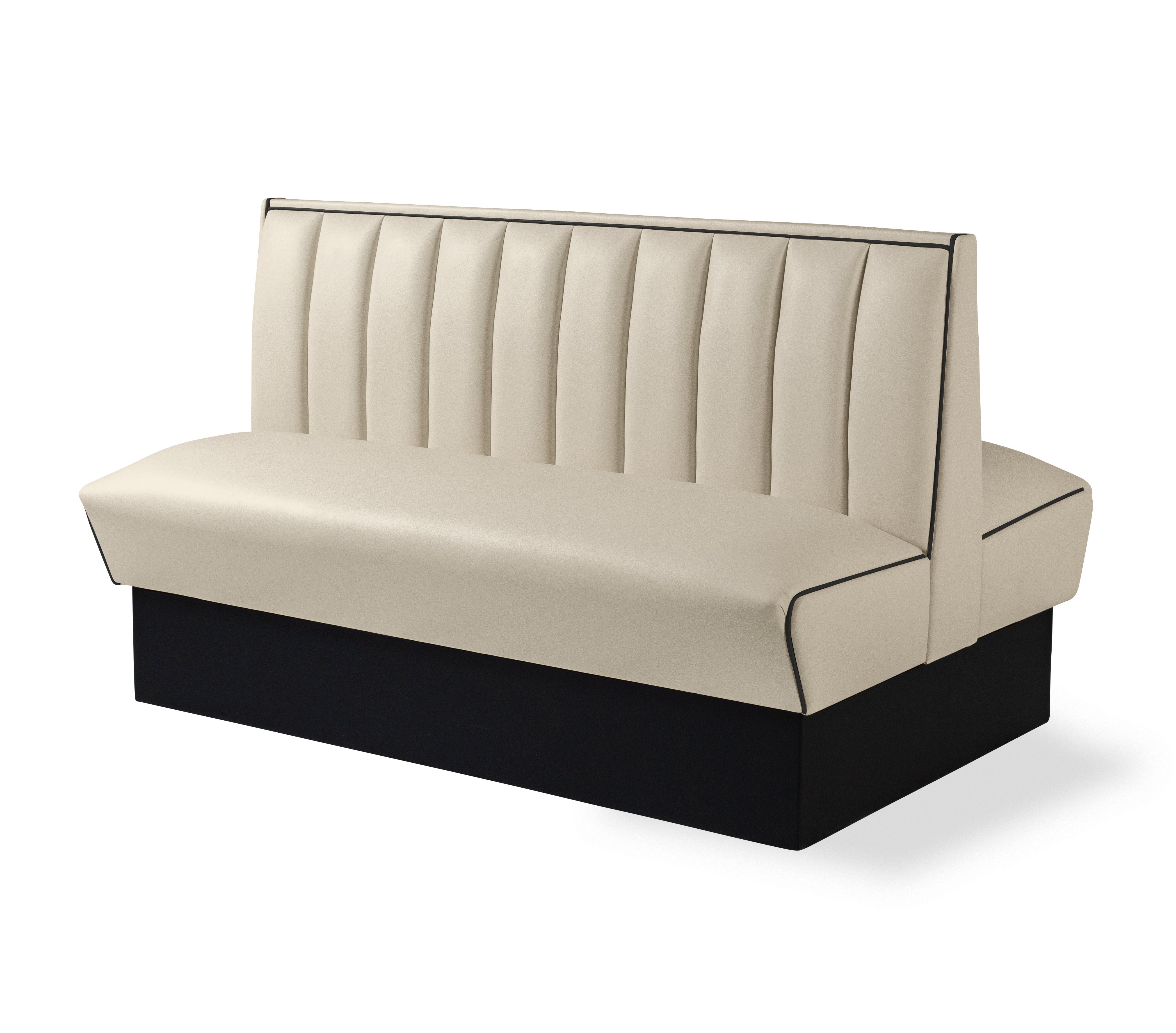Banquette Booth Double 150cm - Liseré Noir coloris Blanc cassé - vue arrière