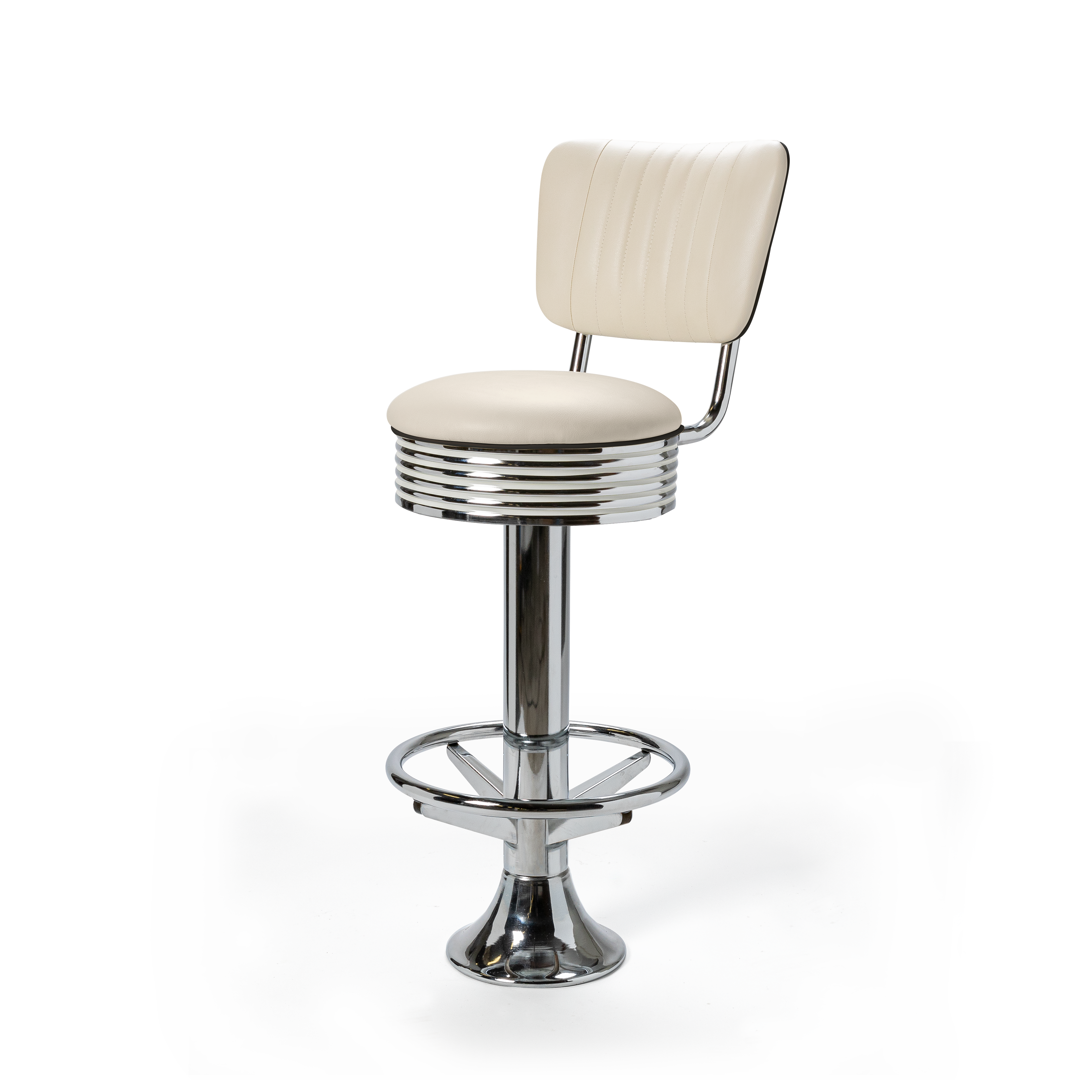 Casey - 77cm - Dossier & Repose Pied - Liseré Noir coloris Blanc cassé