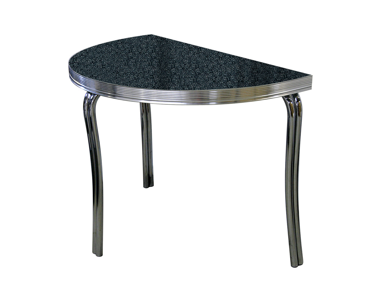 WO-12 - Demi-Table Murale Ronde coloris Noir effet pierre