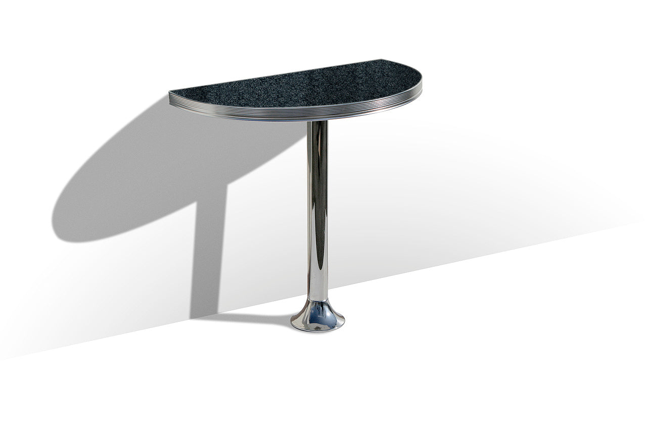 WO-12/TB103 - Demi-Table Murale Ronde Haute coloris Noir effet pierre