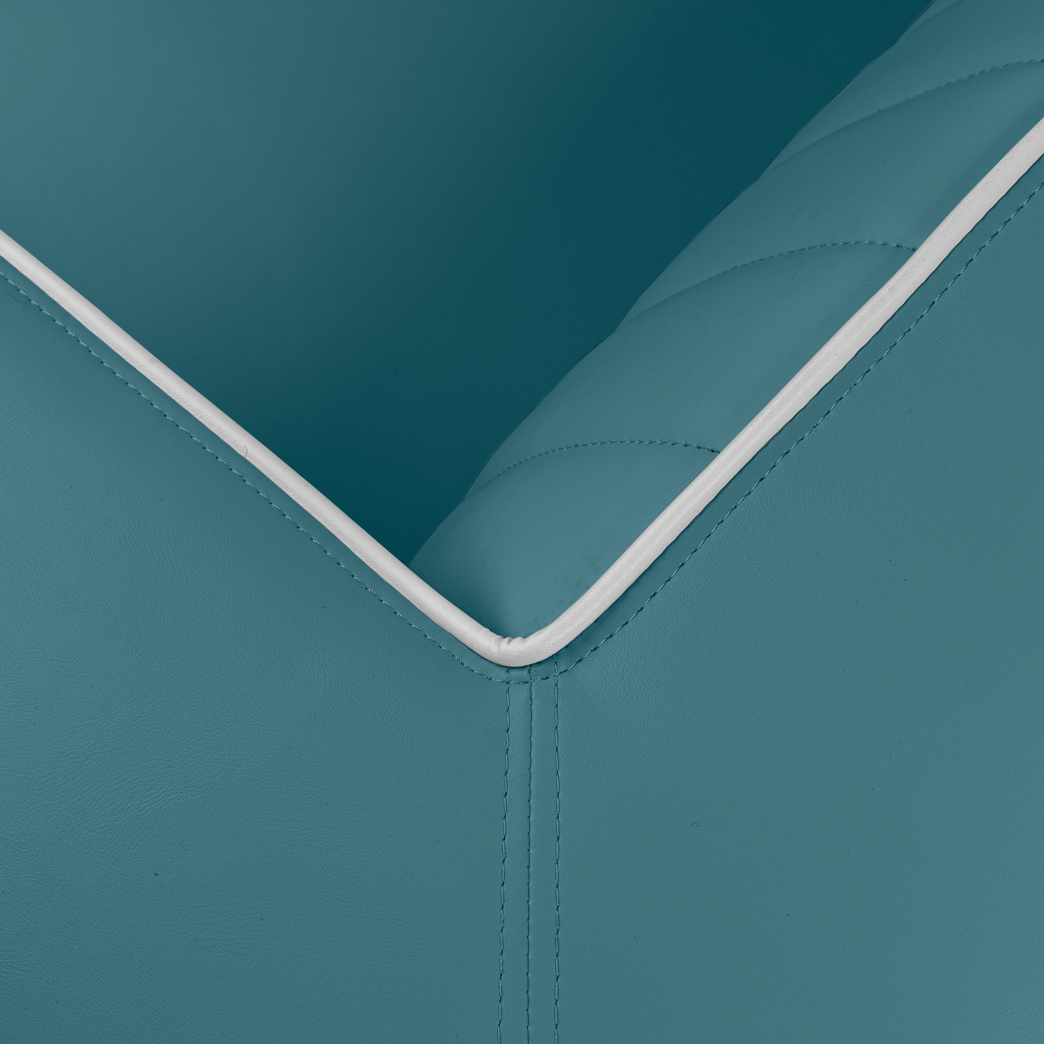 Delucas - Dossier Cannelé - Liseré Blanc coloris Bleu - détail couture