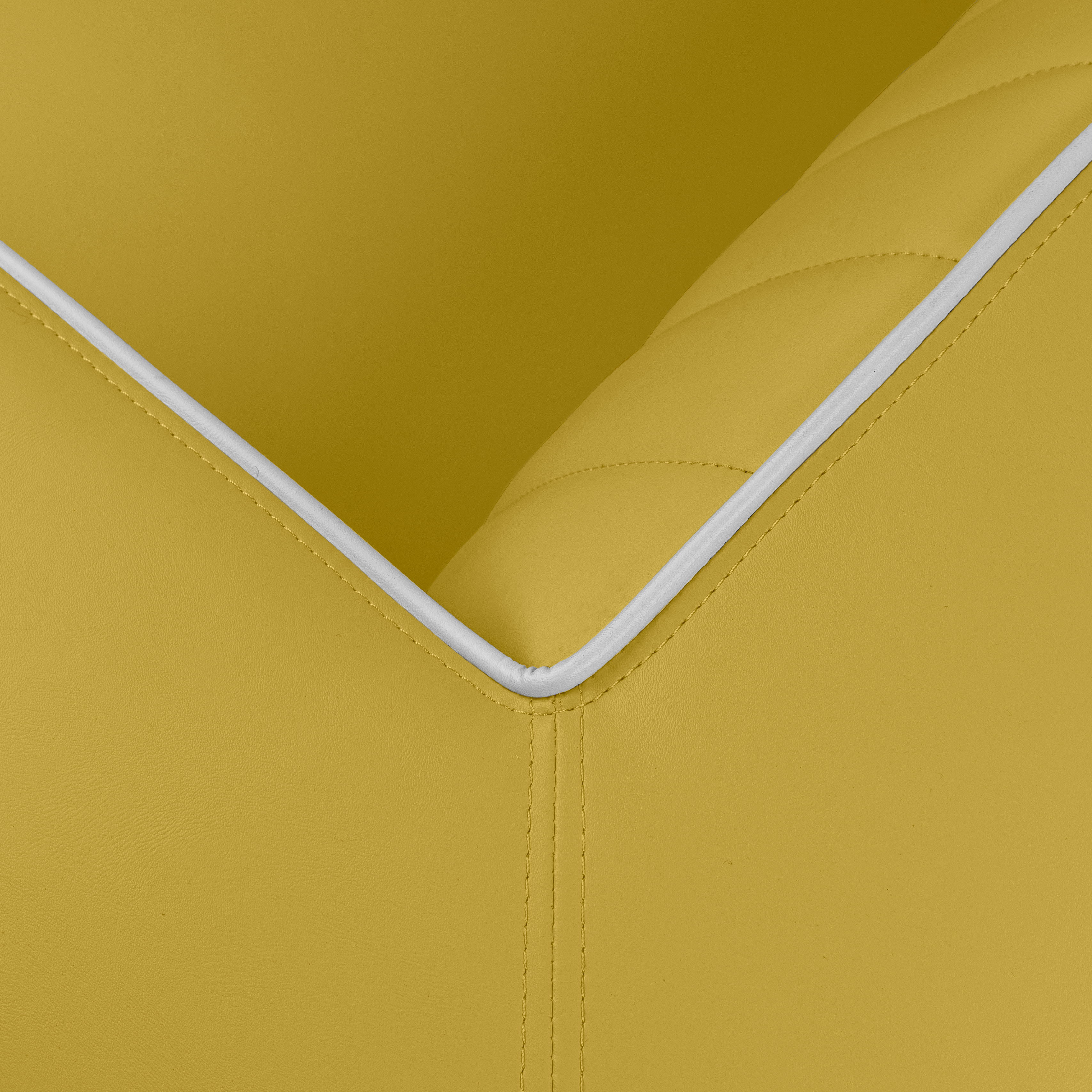Delucas - Dossier Cannelé - Liseré Blanc coloris Jaune - détail couture