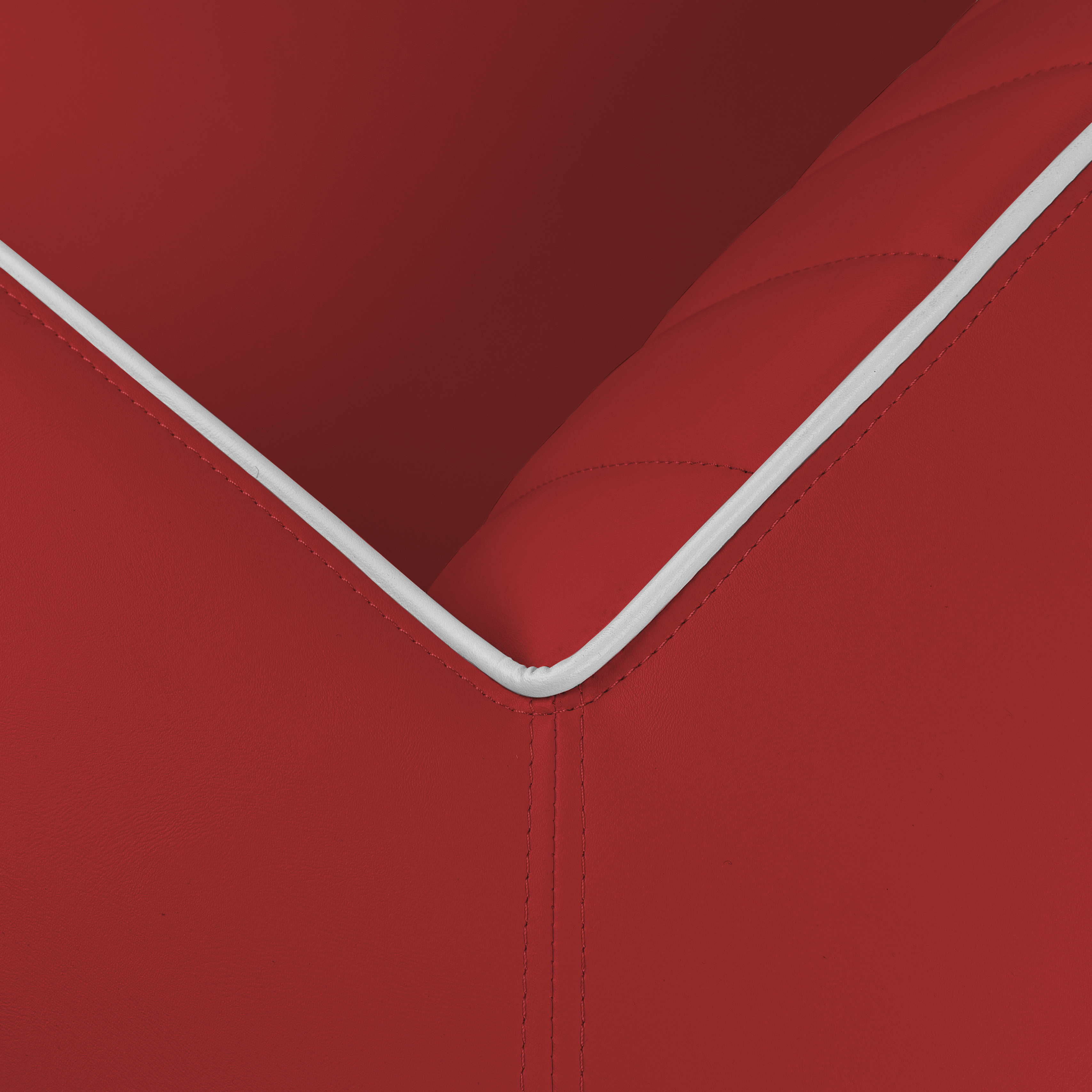 Delucas - Dossier Cannelé - Liseré Blanc coloris Rouge - détail couture
