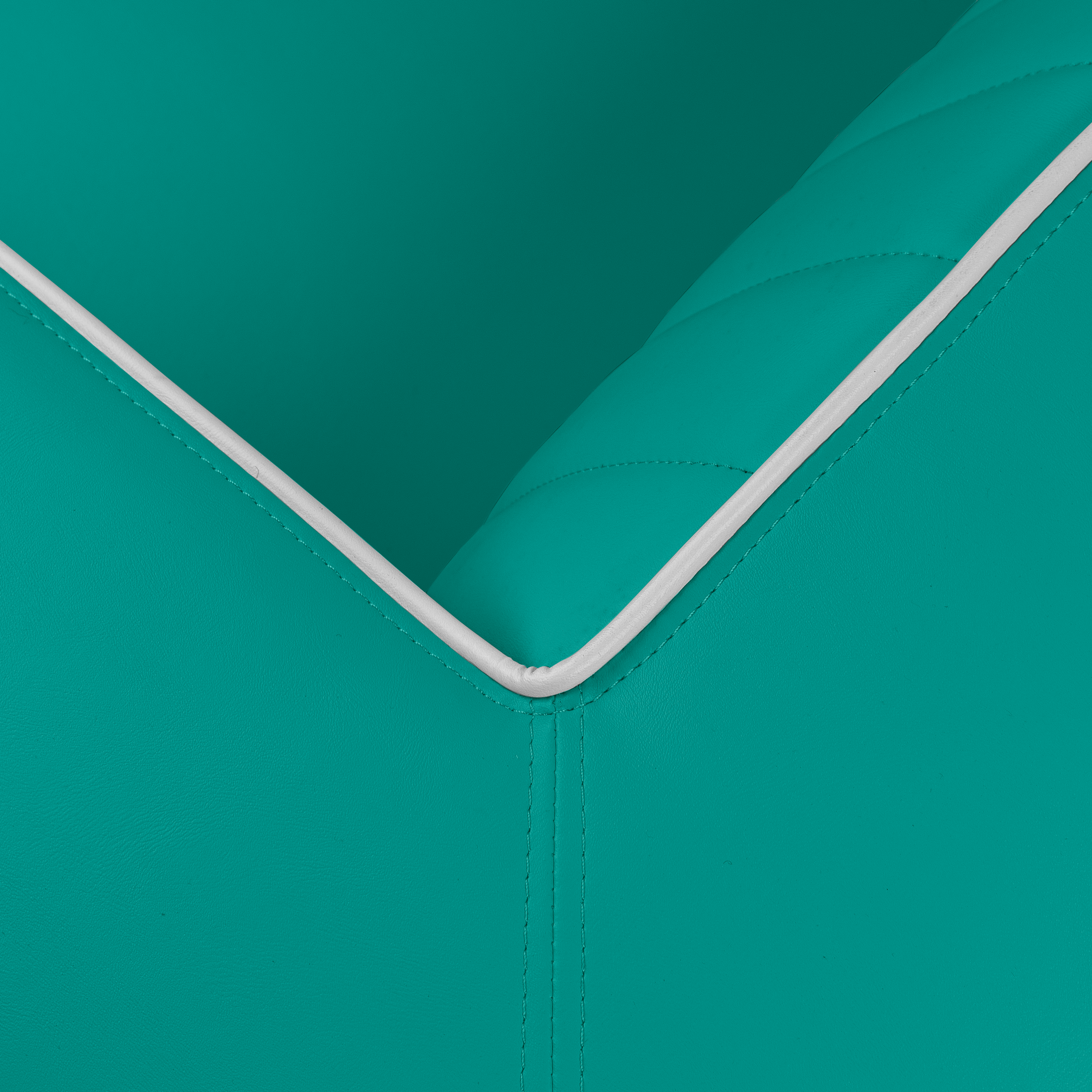 Delucas - Dossier Cannelé - Liseré Blanc coloris Turquoise - détail couture