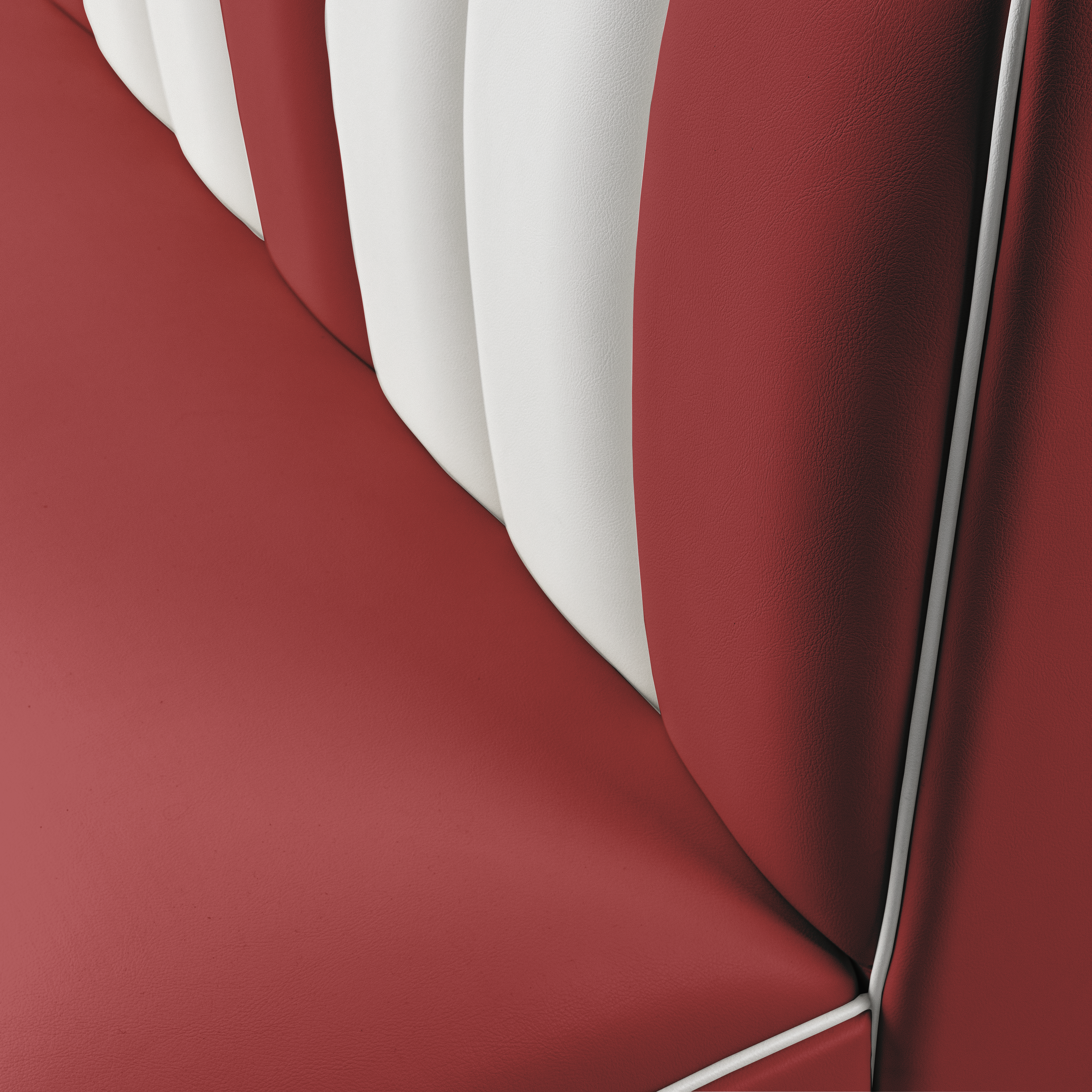 Banquette Diner coloris Rouge rubis - détail couture