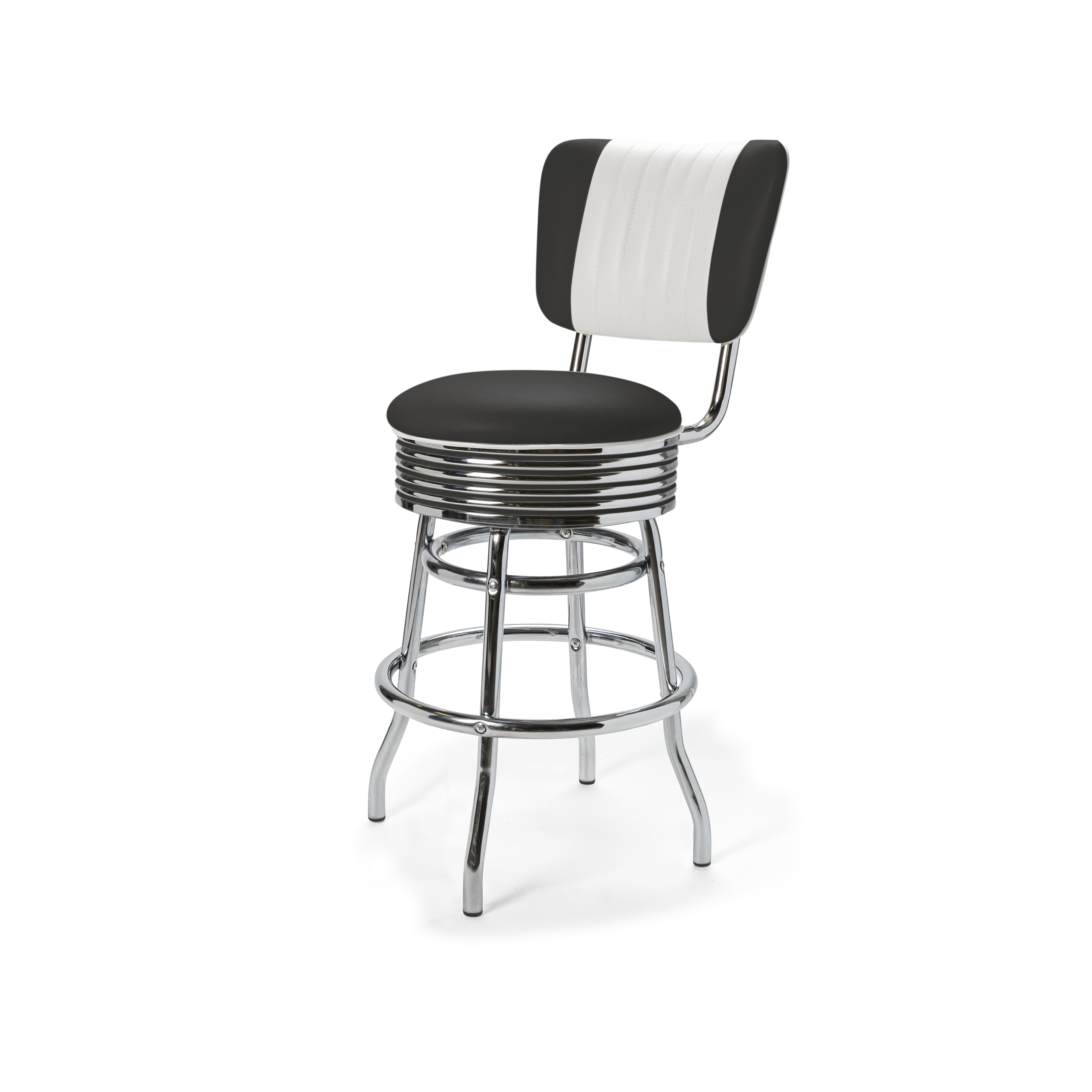 Palace - 66cm - Dossier Cannelé - Liseré Blanc coloris Noir