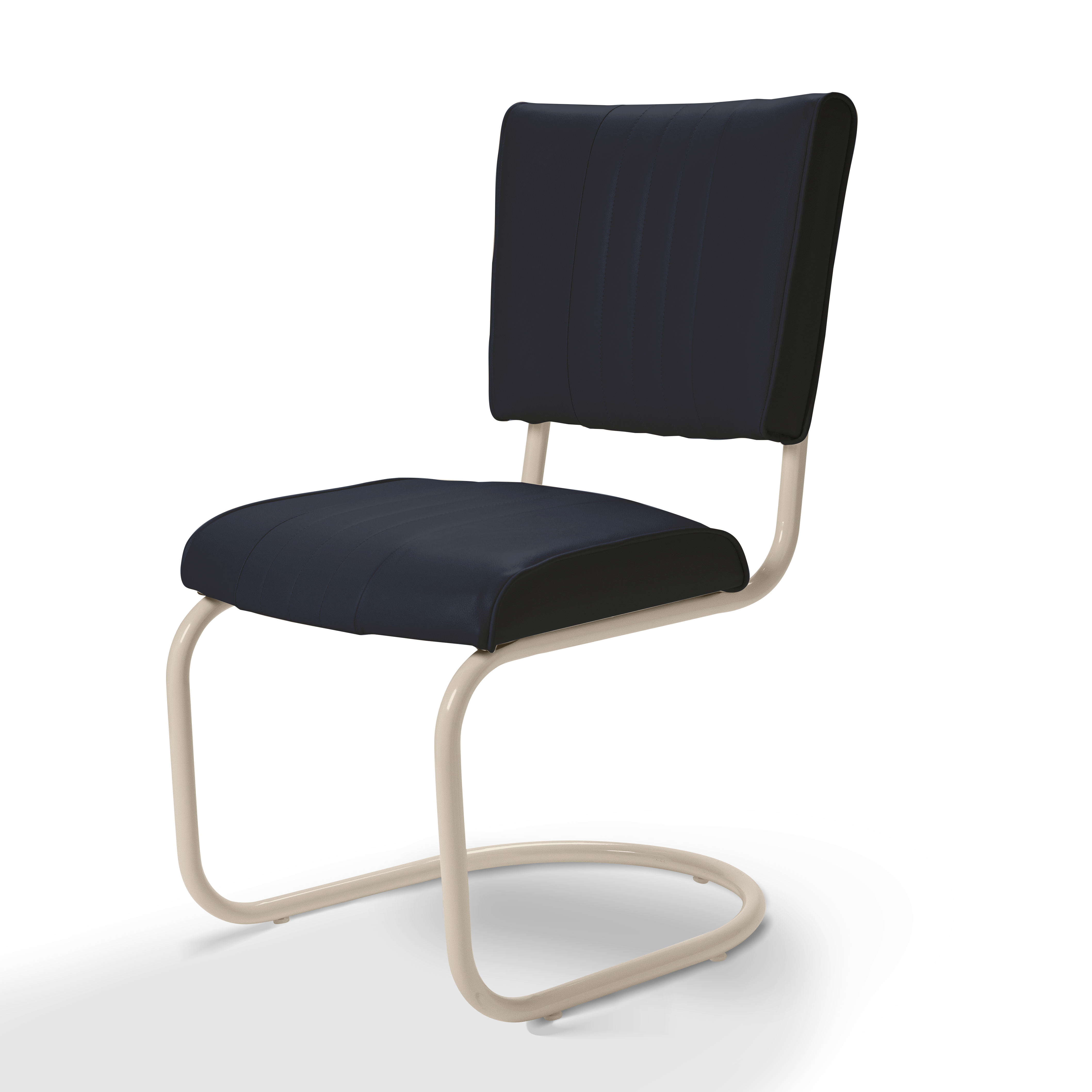 Prospect - Structure Blanc Cassé - Liseré ton sur ton coloris Bleu marine