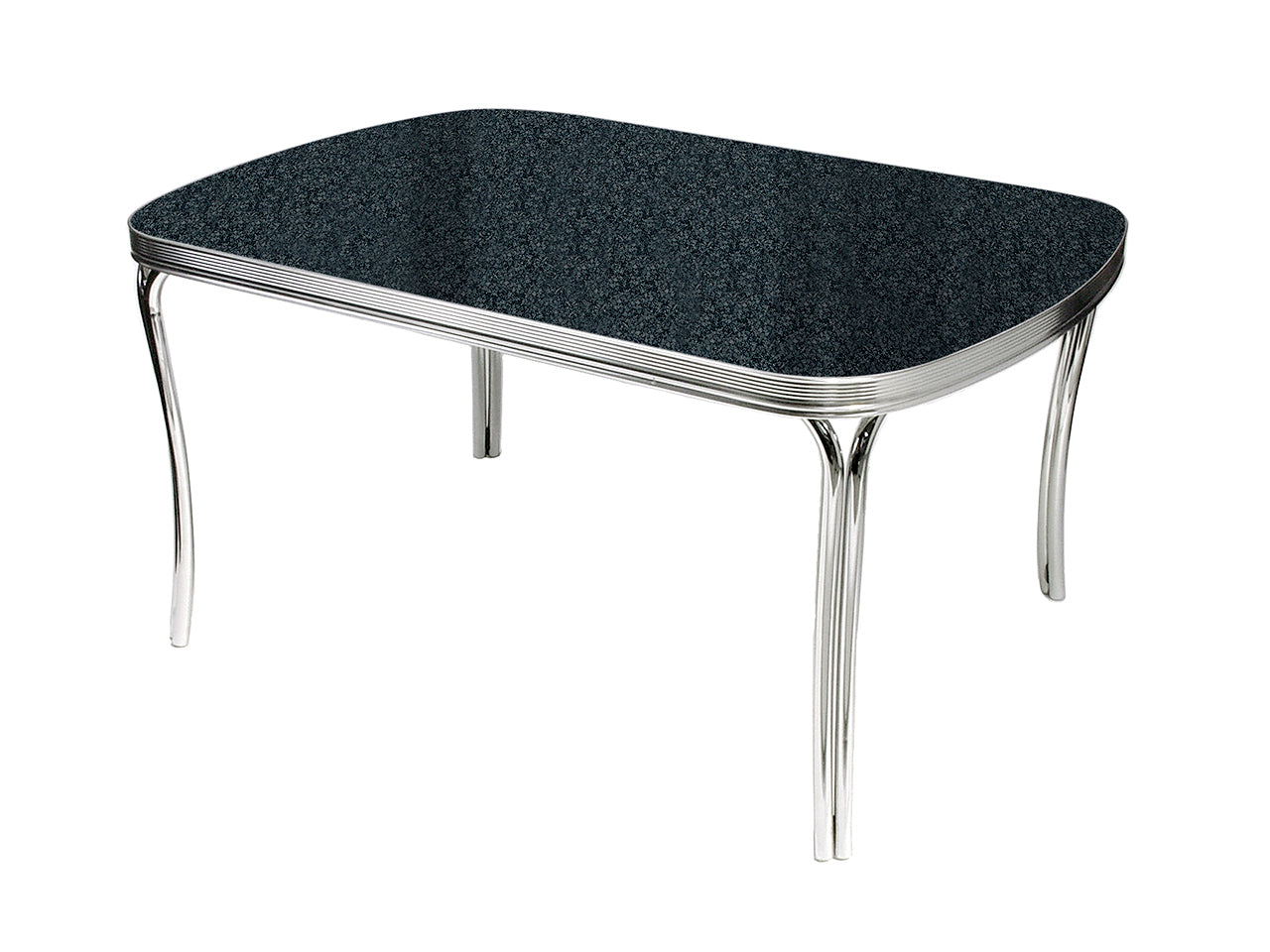 TO-27 - Table 4 Pieds Chrome coloris Noir effet pierre