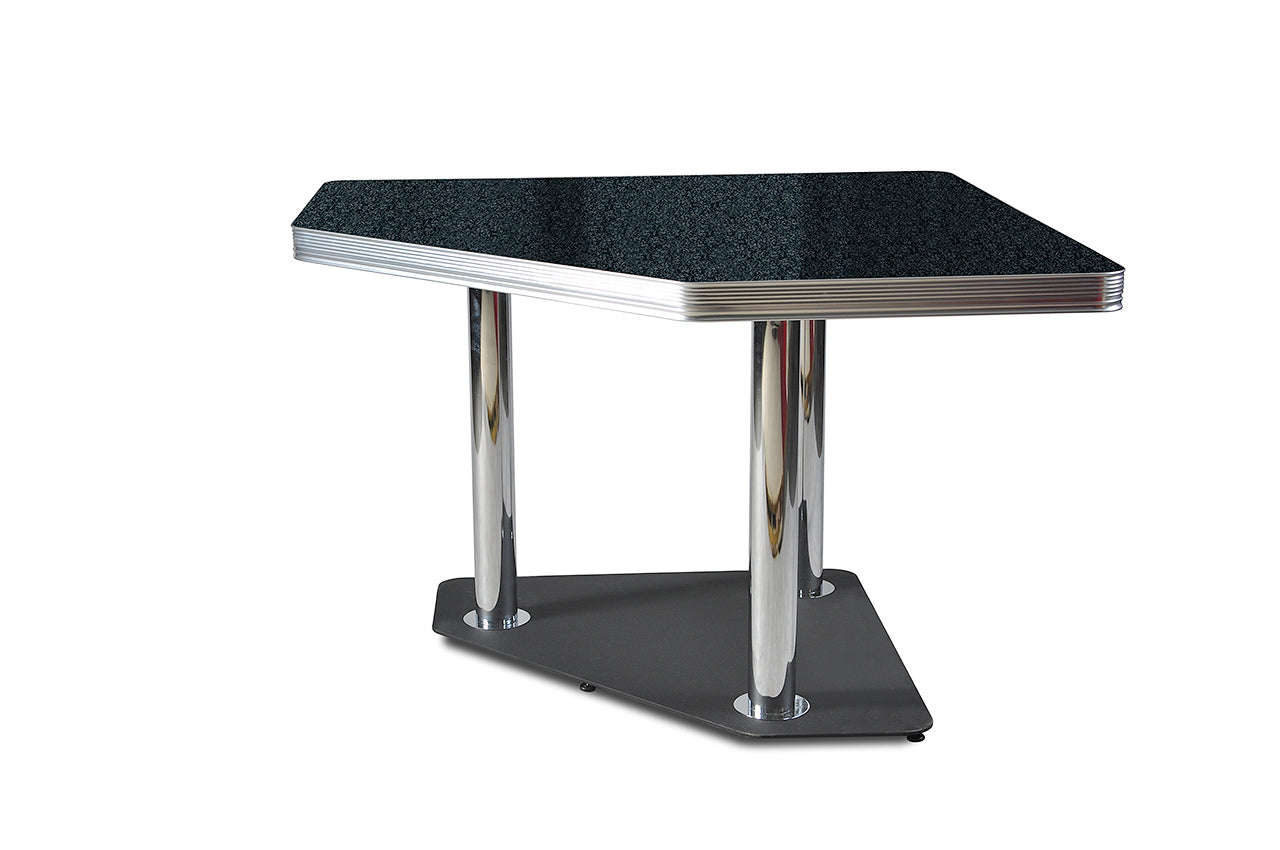 TO-30 - Table D'Angle Chrome coloris Noir effet pierre - vue 1