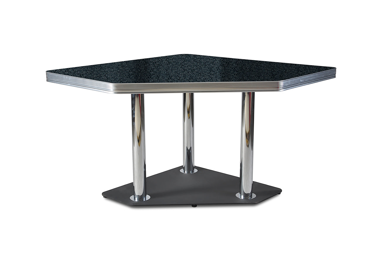 TO-30 - Table D'Angle Chrome coloris Noir effet pierre - vue 2