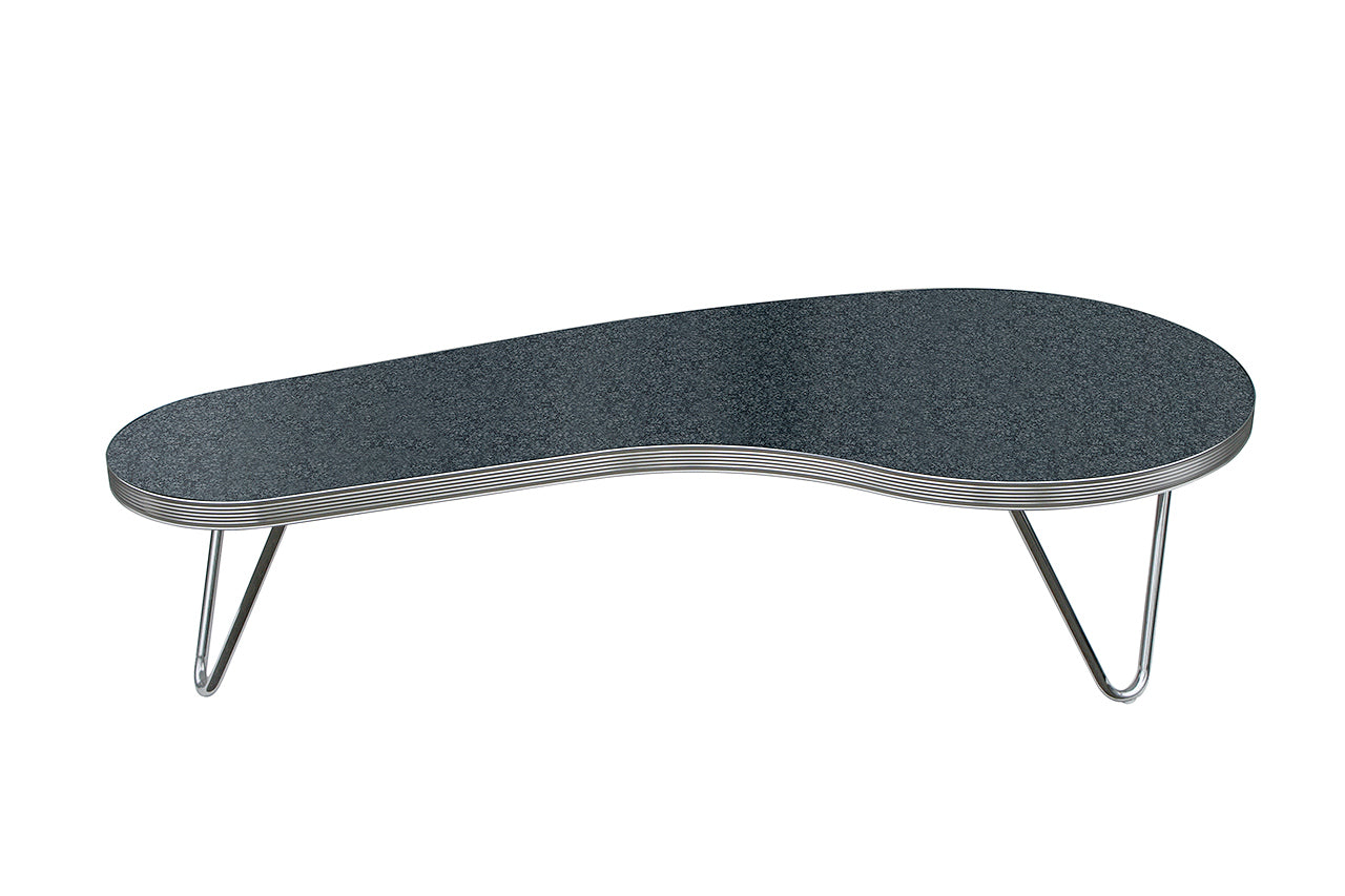 TO-17 - Table Basse Longue coloris Noir effet pierre