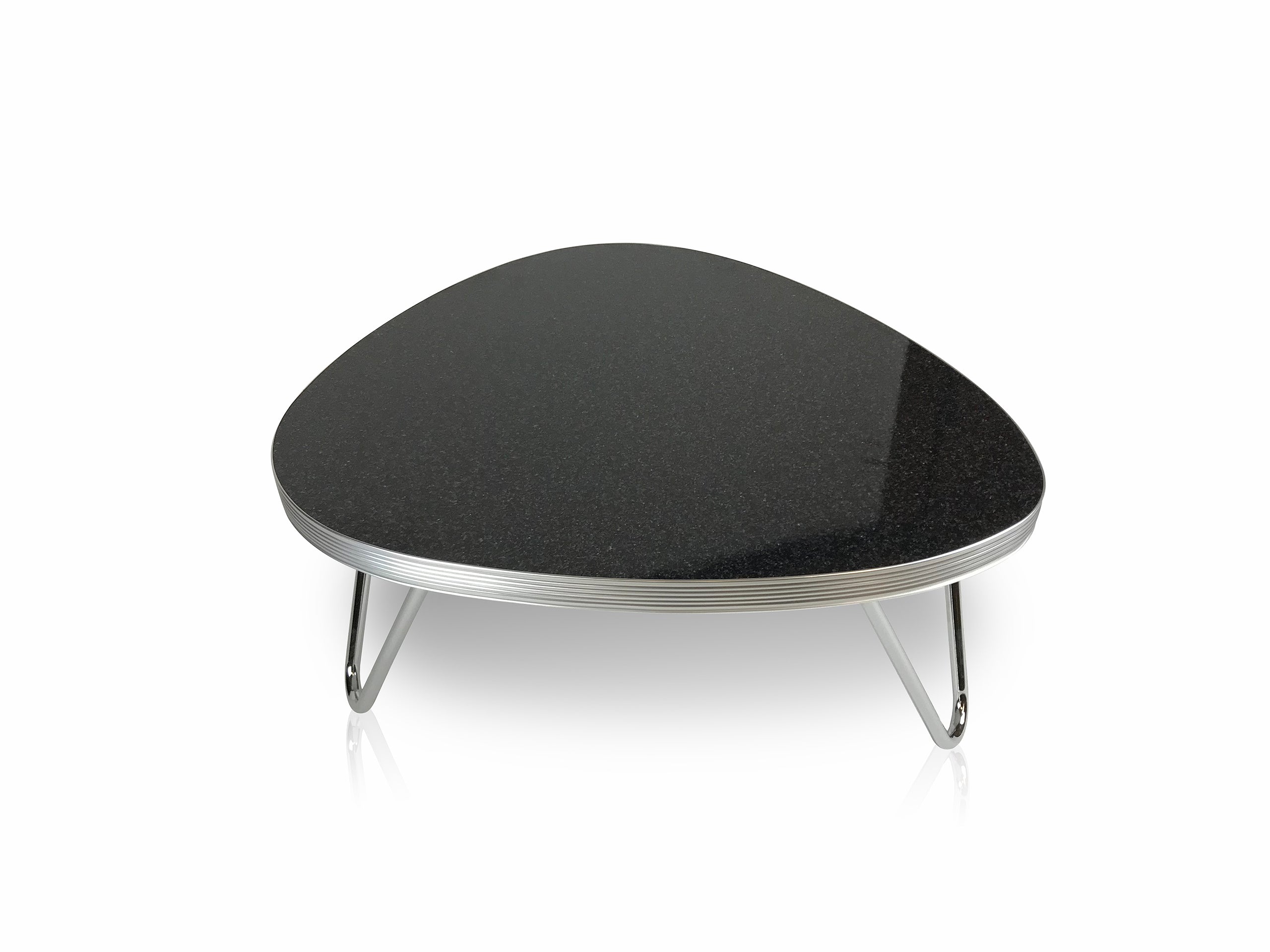 TO-16 - Table Basse Triangulaire coloris Noir effet pierre