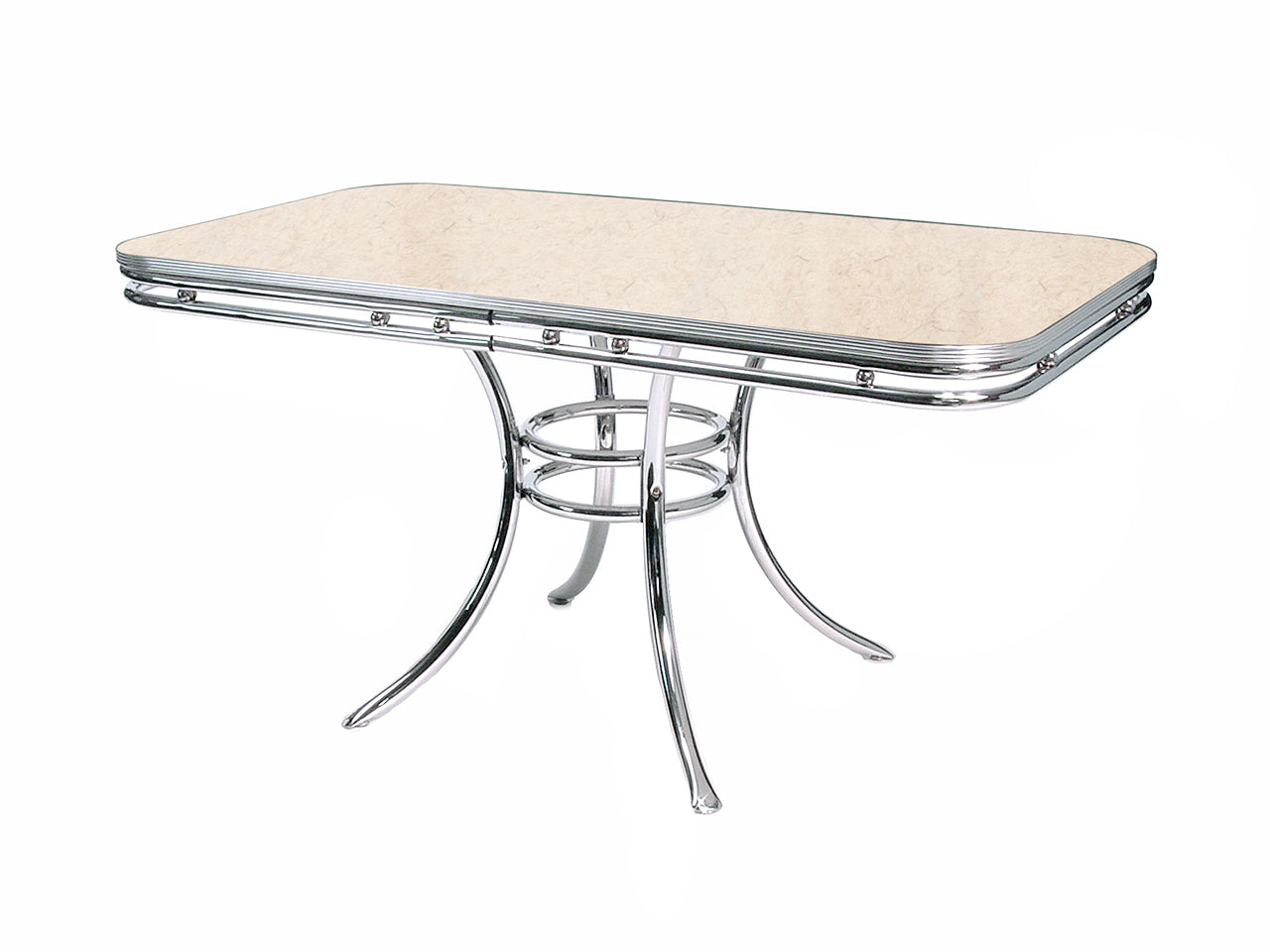 TO-20 - Table Cadre Tubulaire Extra Chrome coloris Blanc antique