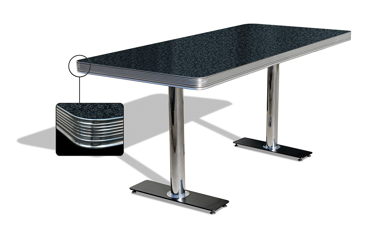 TO-29 - Table Chrome Grande 2 Pieds coloris Noir effet pierre