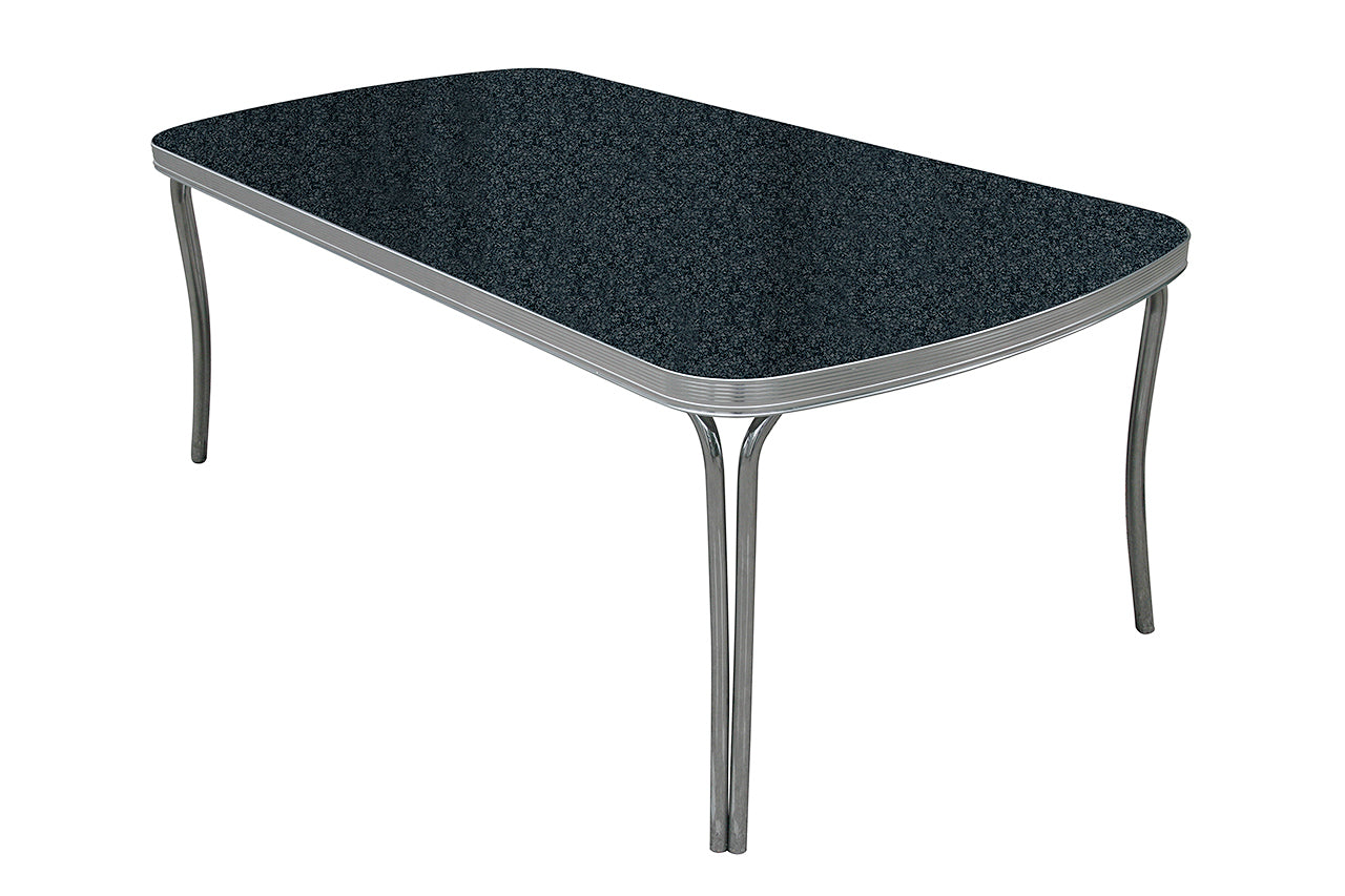 TO-28 - Table Chrome Grande coloris Noir effet pierre