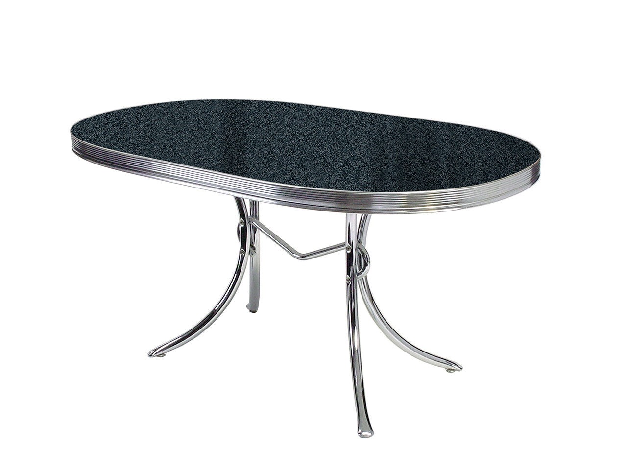 TO-26 - Table Ovale Cadre Tubulaire Chrome