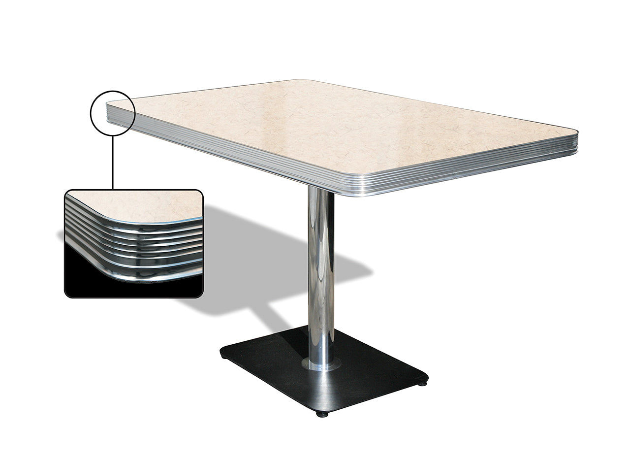 TO-22 - Table Pied Central Booth Resto coloris Blanc antique