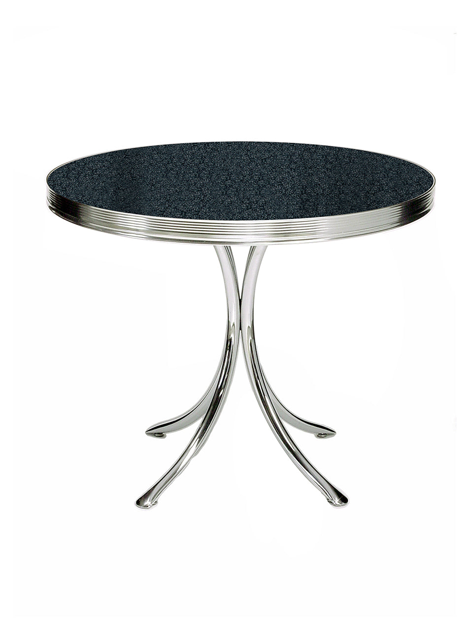 TO-19 - Table Ronde Cadre Tubulaire coloris Noir effet pierre