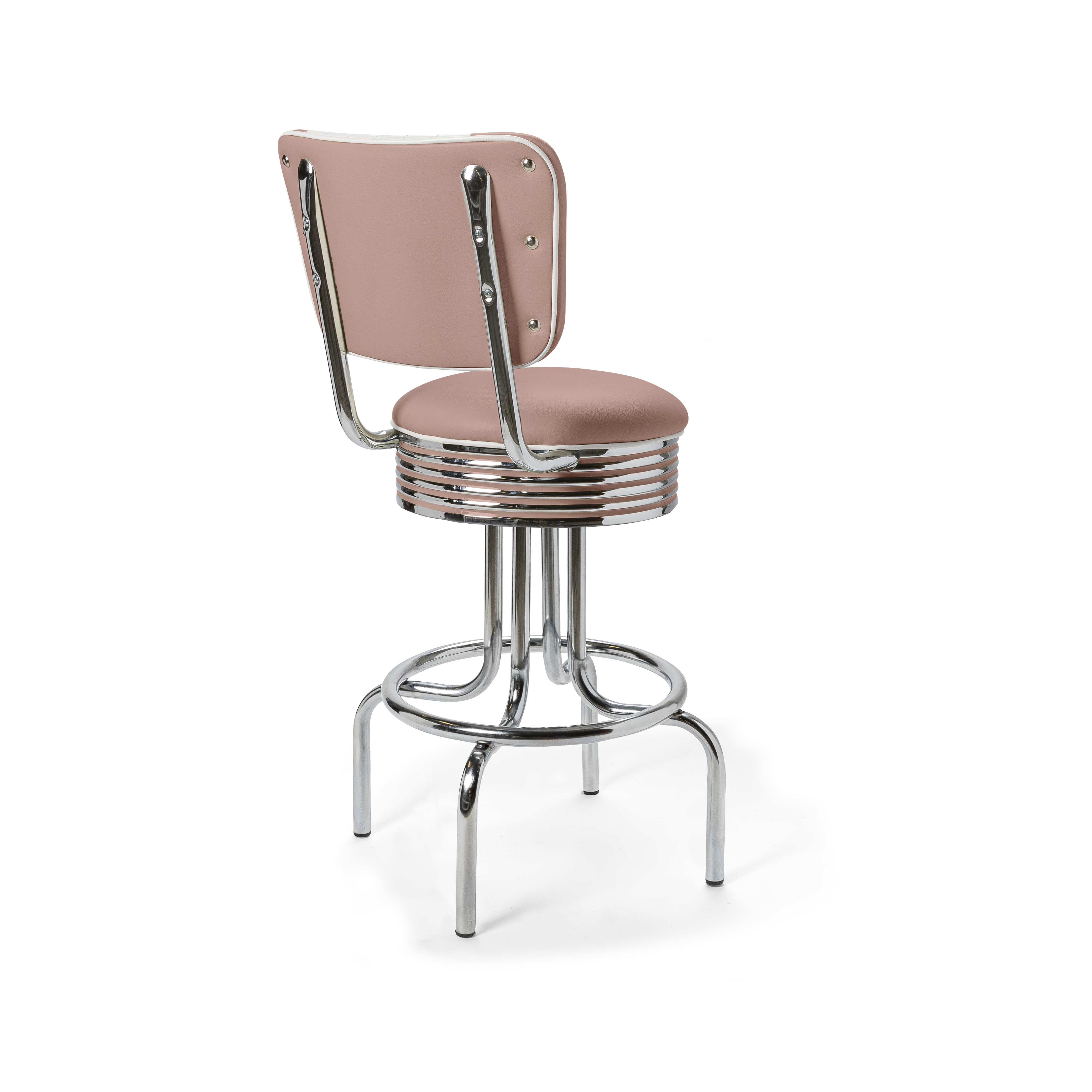 Airline - 66cm - Dossier Cannelé - Liseré Blanc coloris Rose poudré - vue arrière