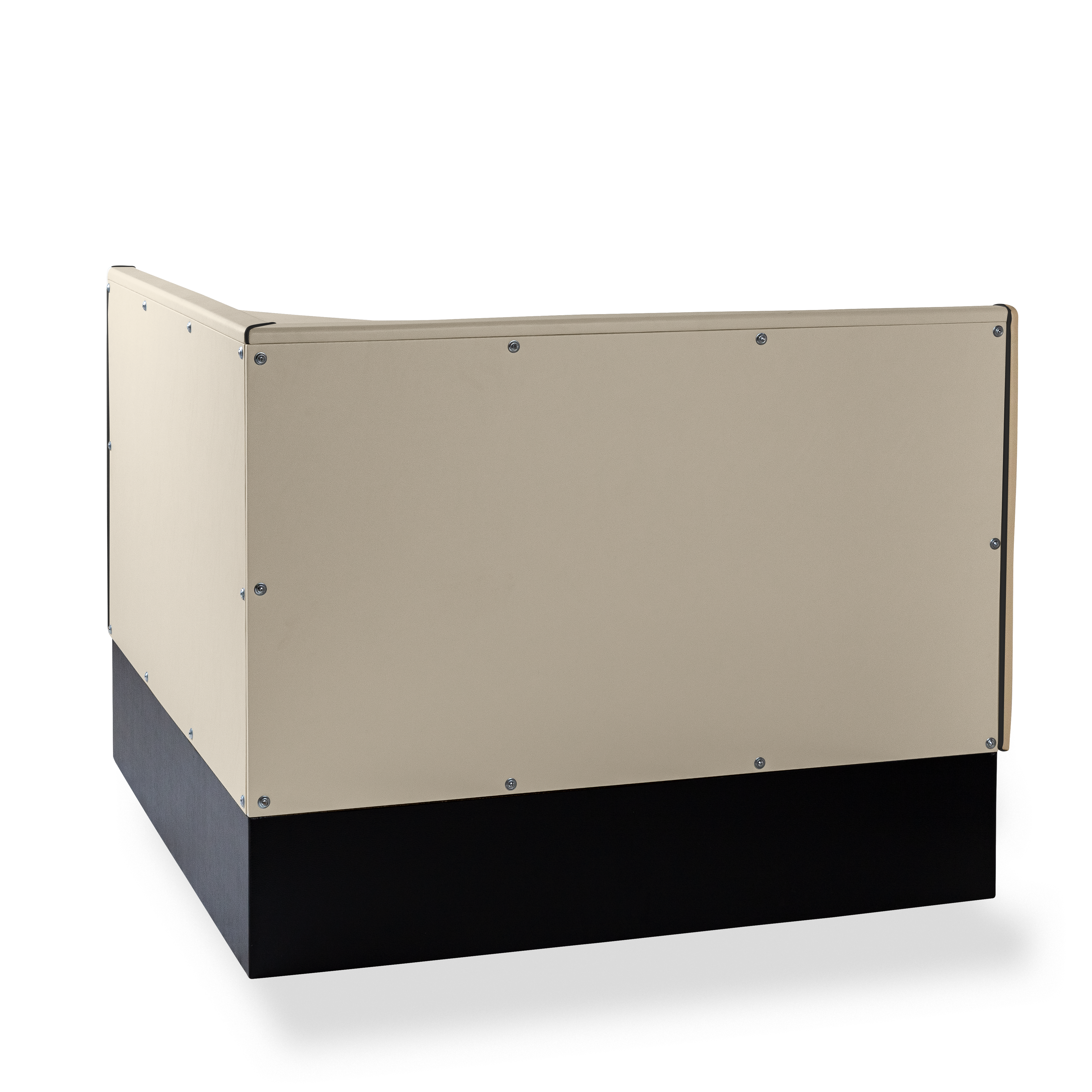 Banquette d’angle 120/120cm - Liseré Noir coloris Blanc cassé - vue arrière
