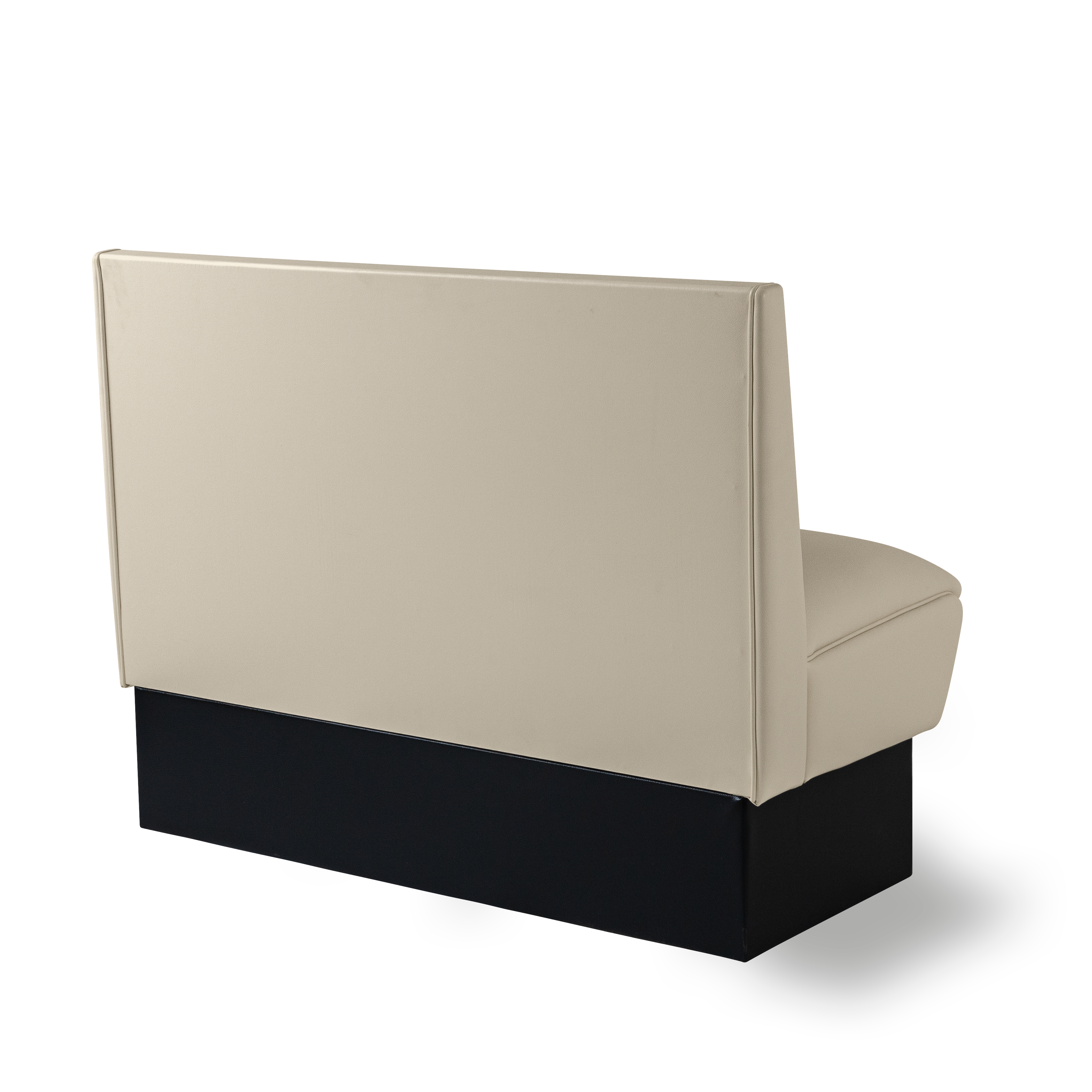 Banquette Booth 120cm - Dossier Cannelé - Liseré Blanc coloris Blanc cassé - vue arrière
