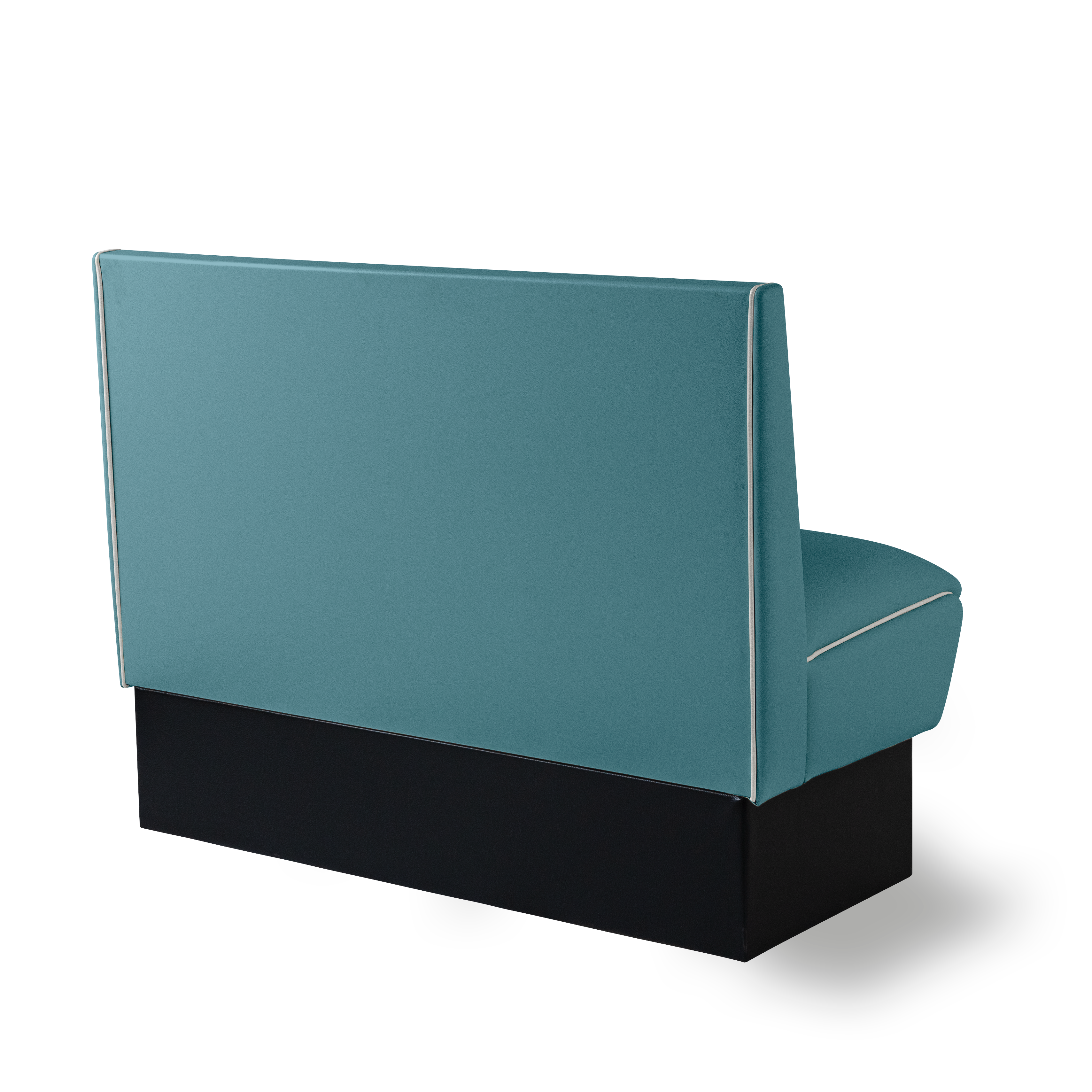 Banquette Booth 120cm - Dossier Cannelé - Liseré Blanc coloris Bleu - vue arrière