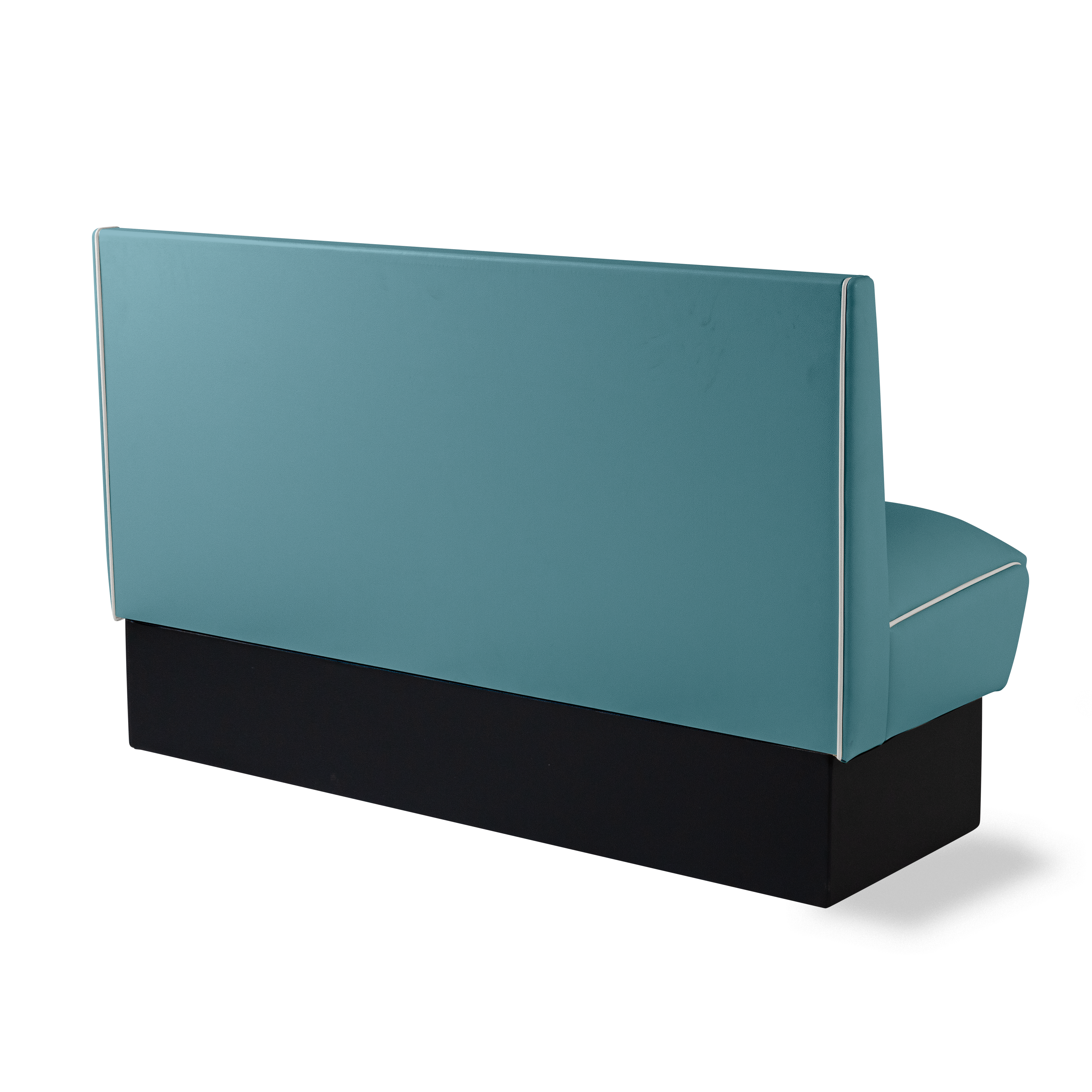 Banquette Booth 150cm - Dossier Cannelé - Liseré Blanc coloris Bleu - vue arrière