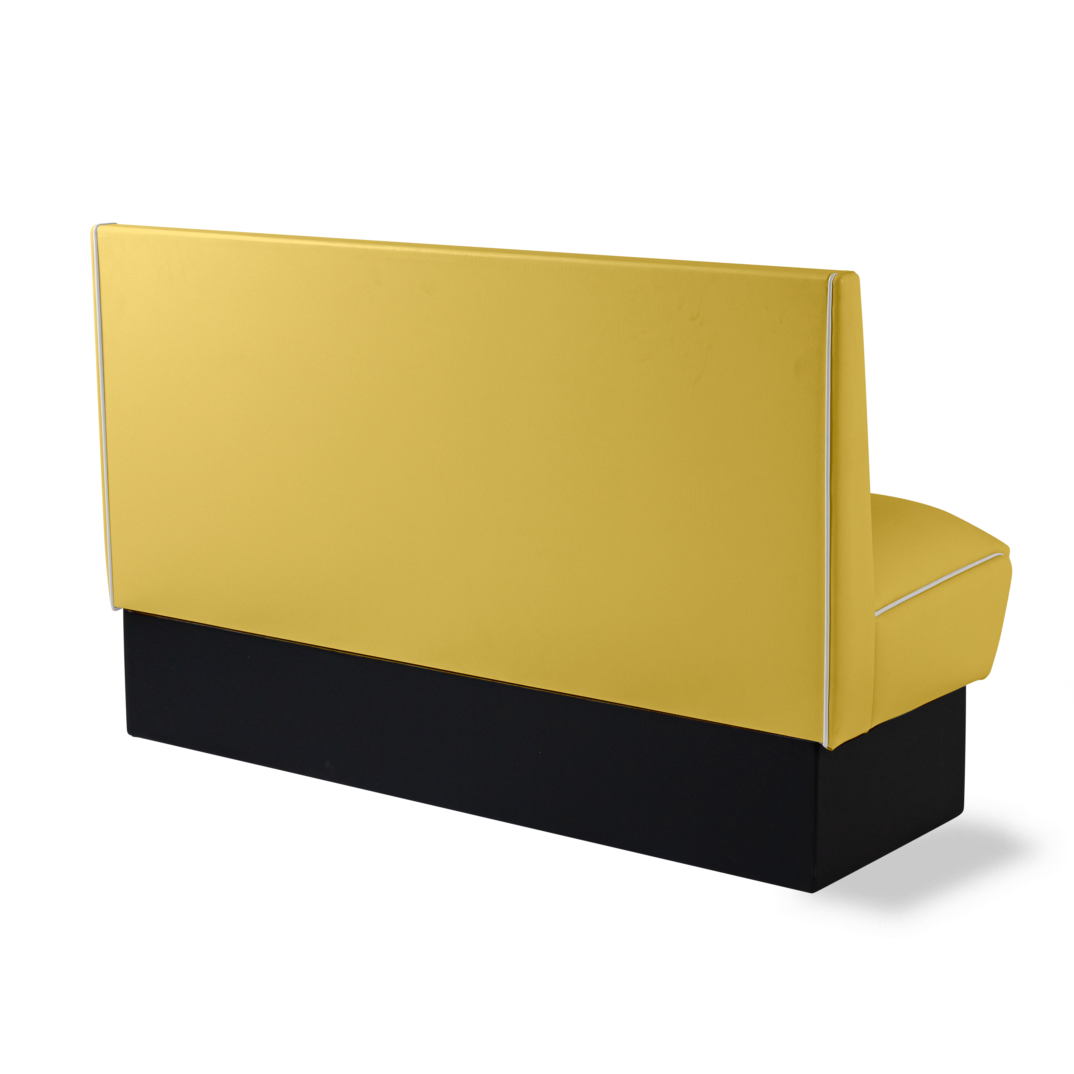 Banquette Booth 150cm - Dossier Cannelé - Liseré Blanc coloris Jaune - vue arrière