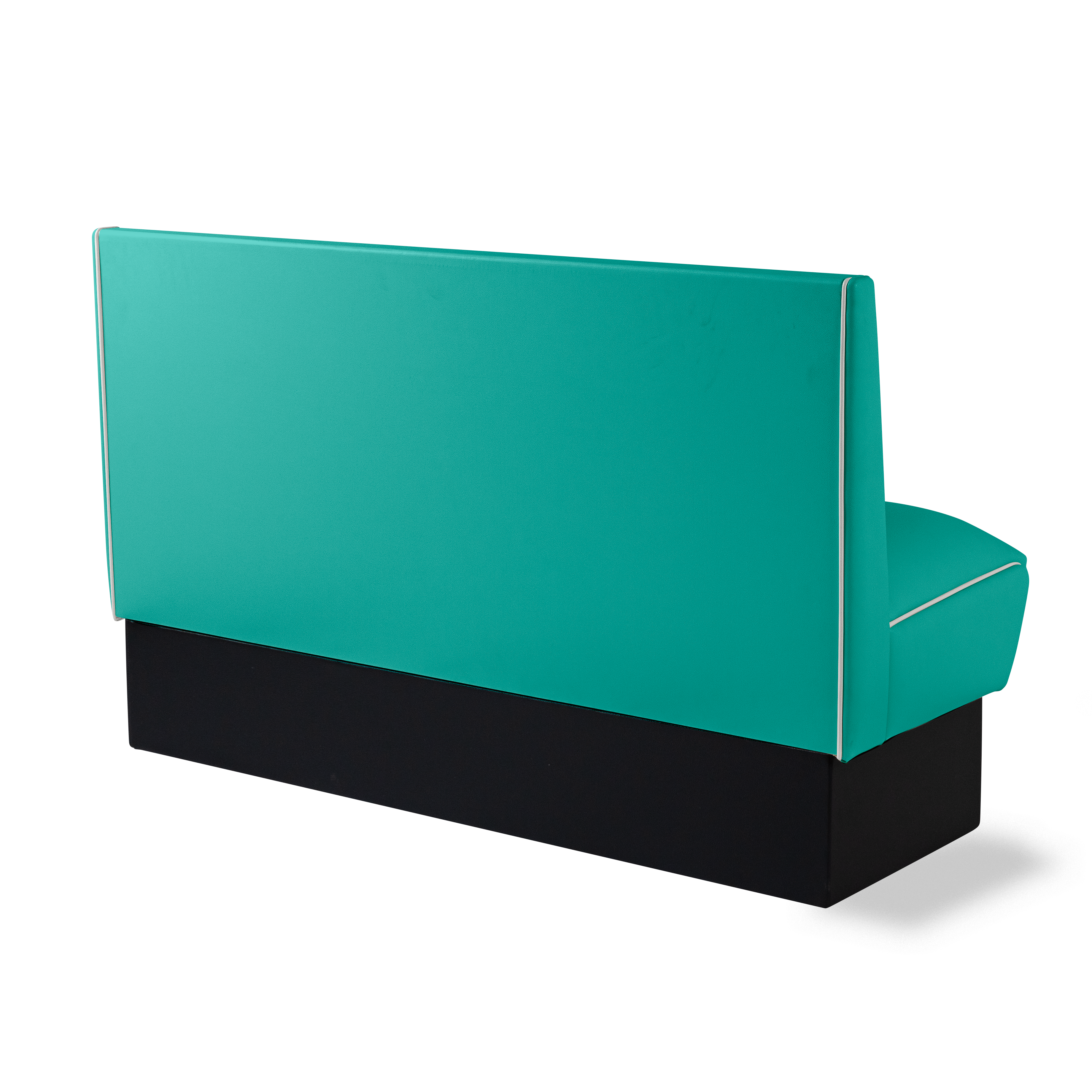 Banquette Booth 150cm - Dossier Cannelé - Liseré Blanc coloris Turquoise - vue arrière