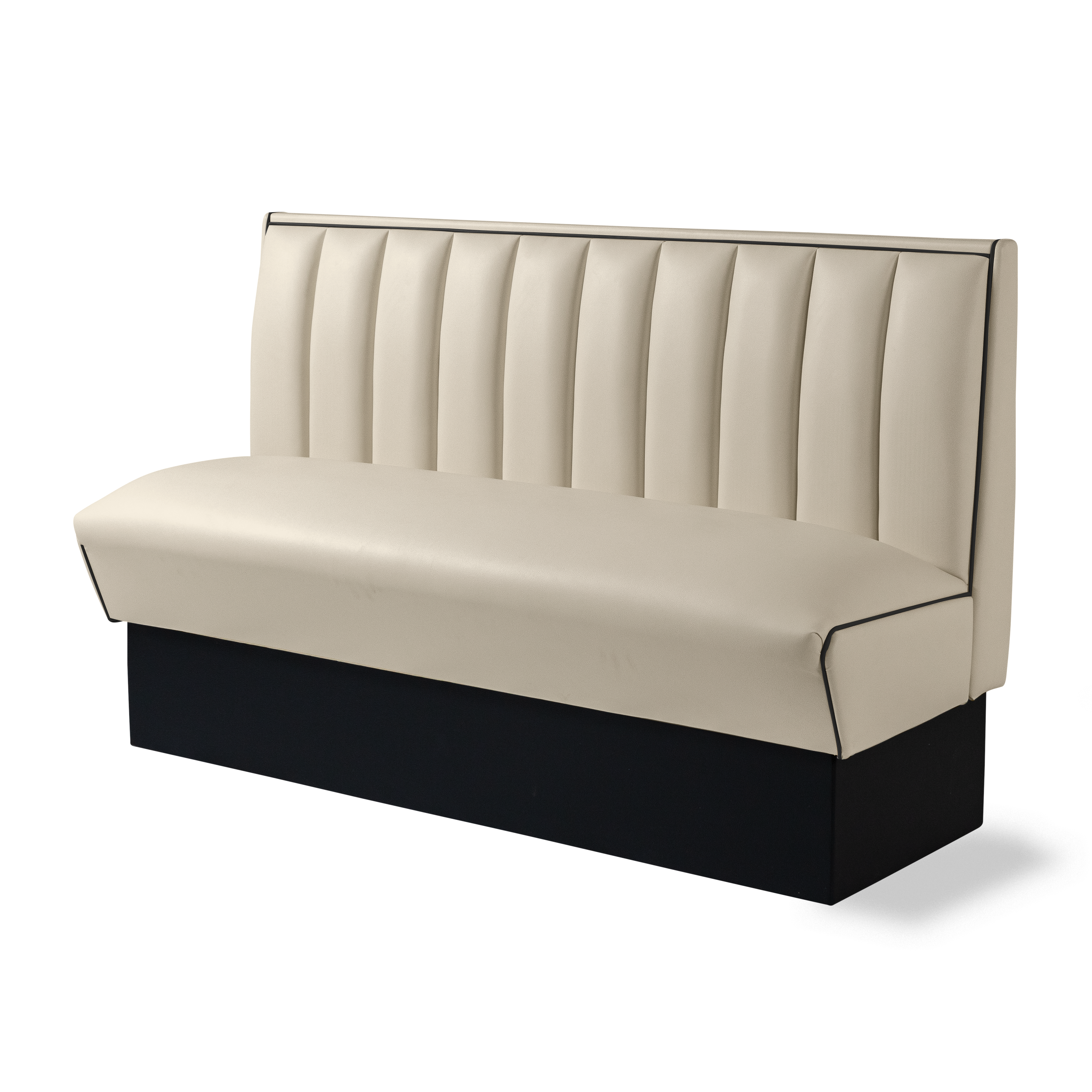 Banquette Booth 150cm - Liseré Noir coloris Blanc cassé