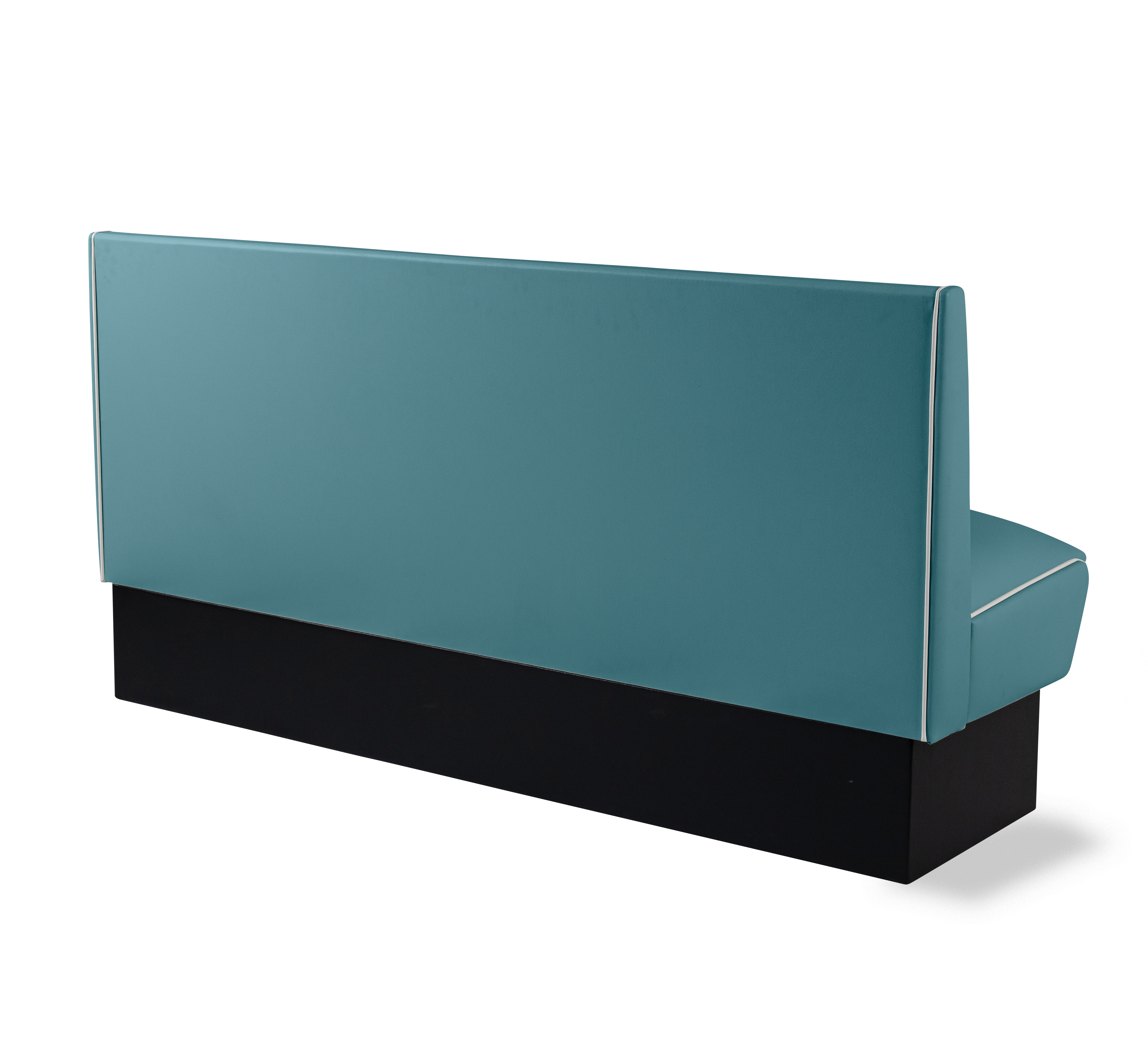 Banquette Booth 180cm - Dossier Cannelé - Liseré Blanc coloris Bleu - vue arrière