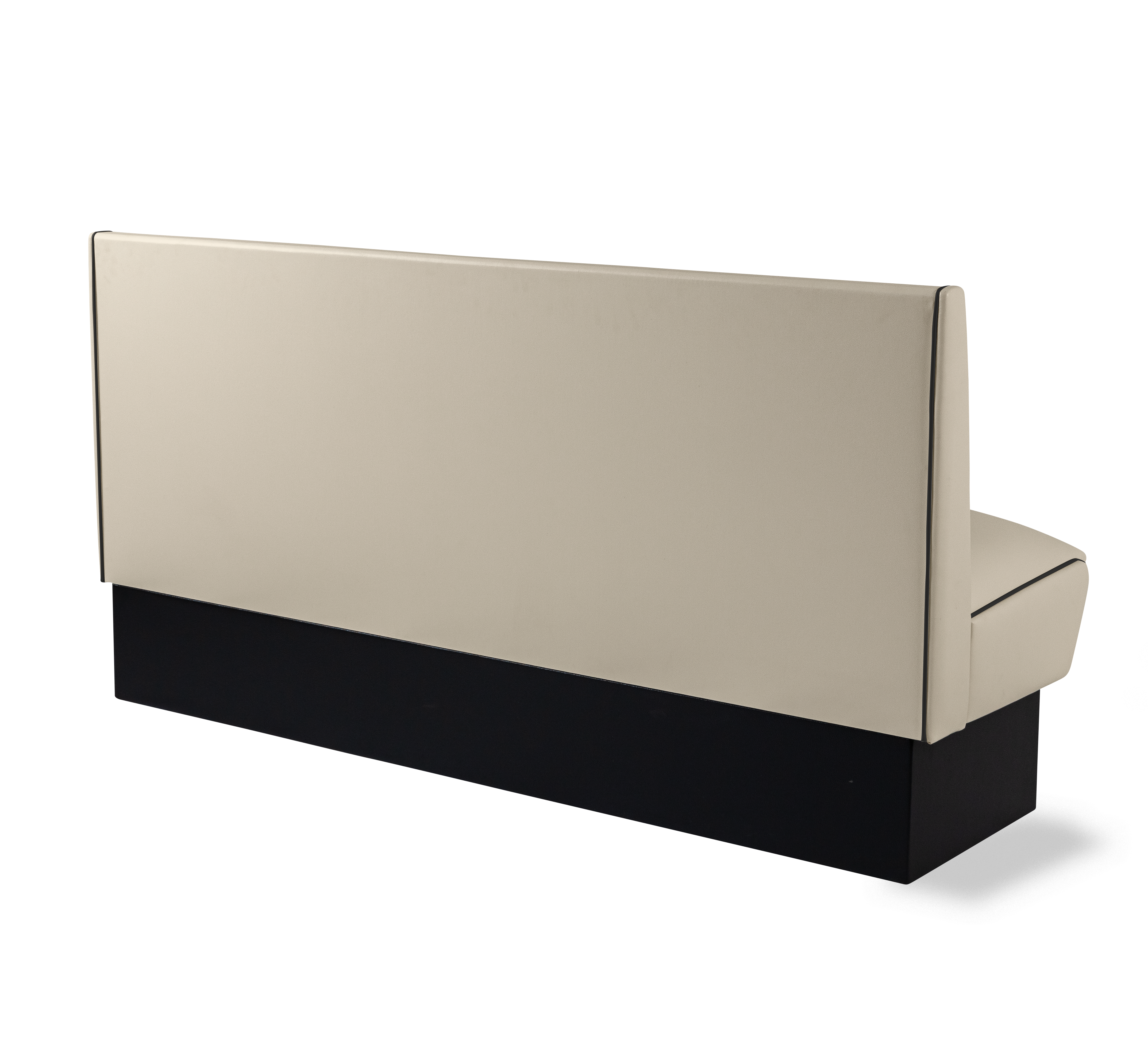Banquette Booth 180cm - Liseré Noir coloris Blanc cassé - vue arrière