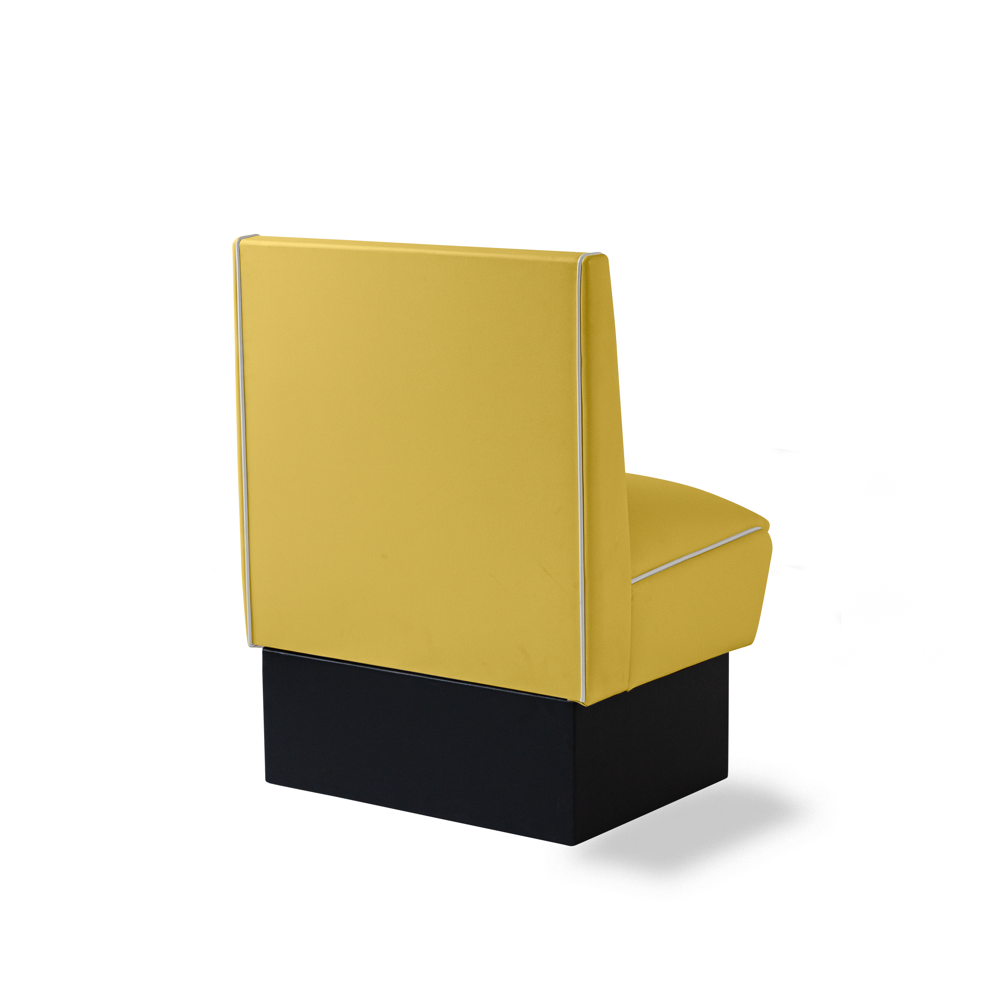 Banquette Booth 70cm - Dossier Cannelé - Liseré Blanc coloris Jaune - vue arrière