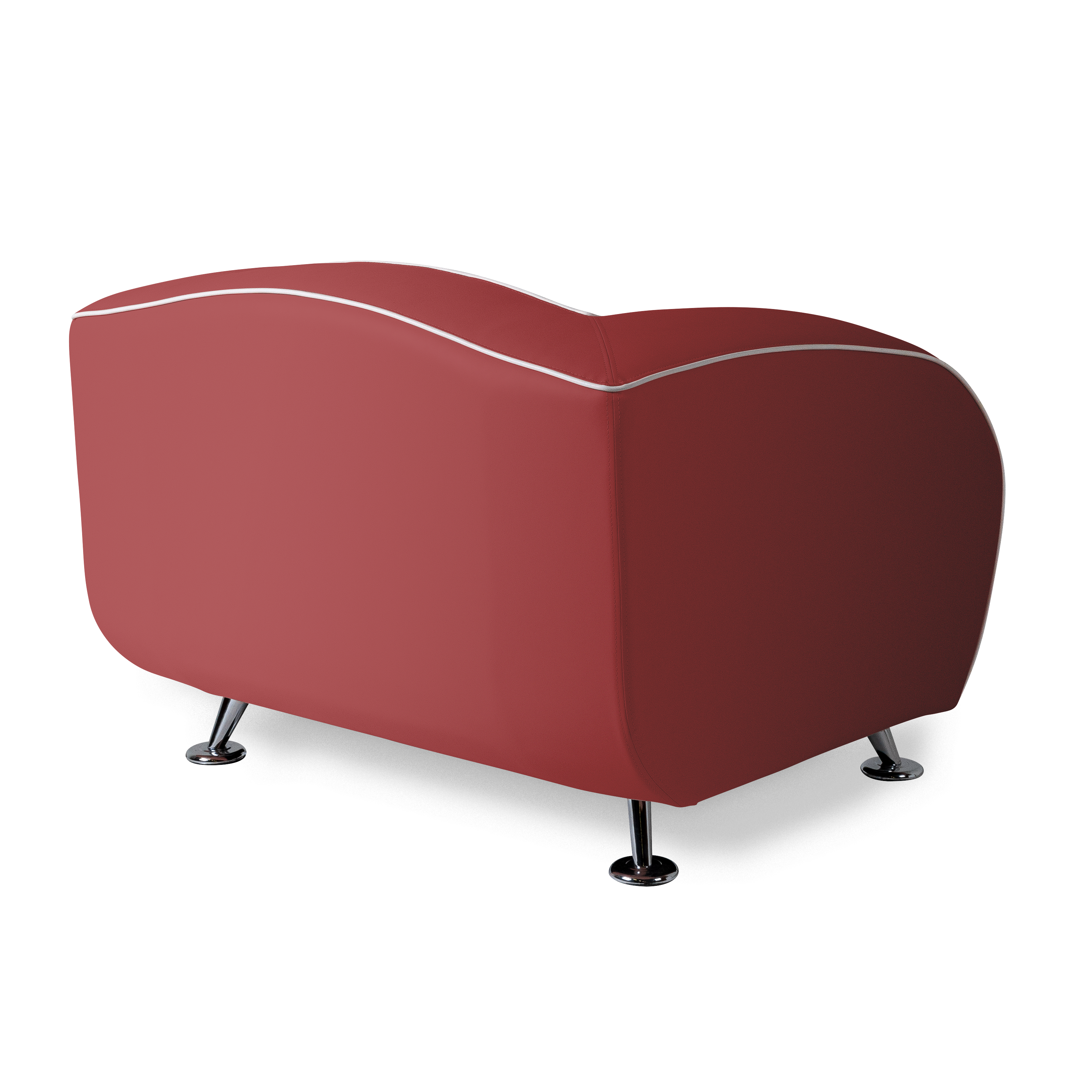 Delucas - Dossier Cannelé - Liseré Blanc coloris Rouge rubis - vue arrière