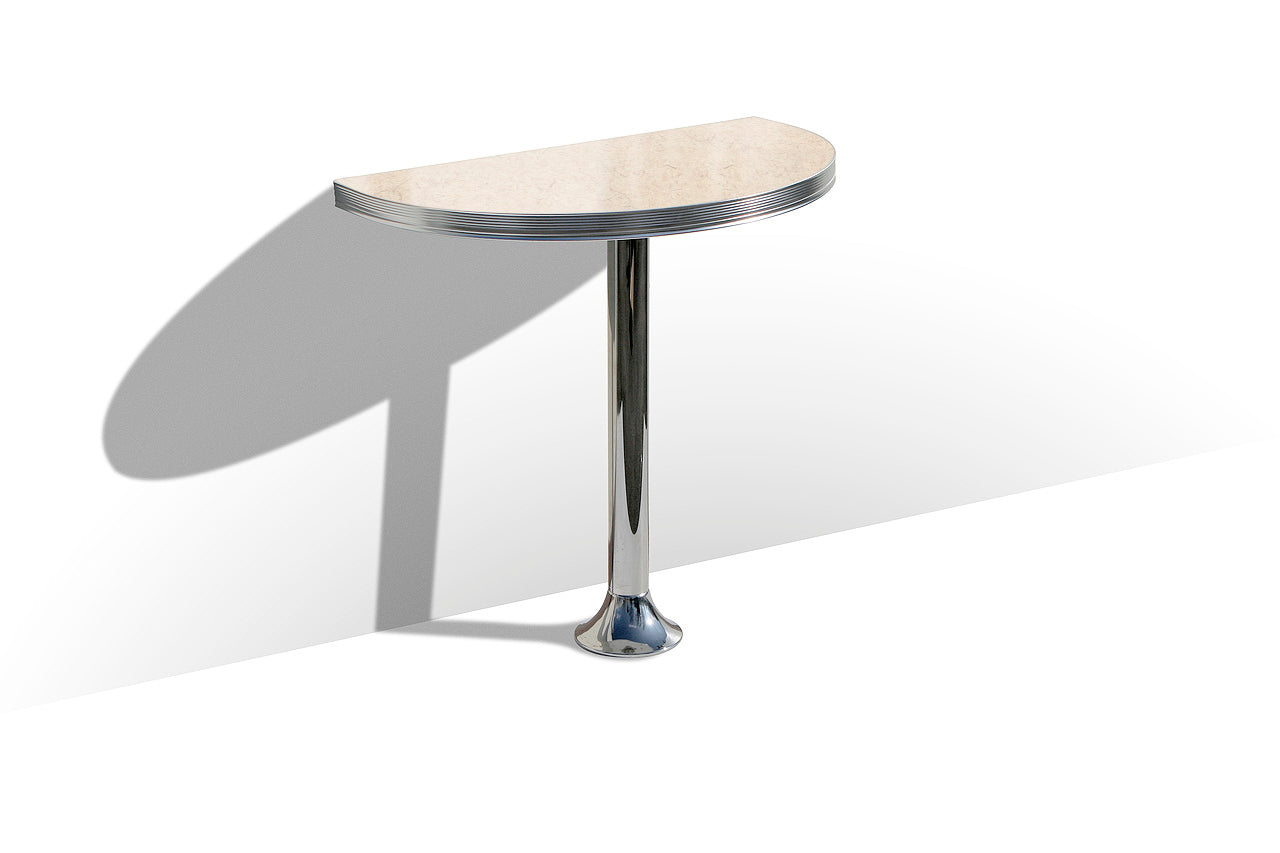 WO-12/TB103 - Demi-Table Murale Ronde Haute coloris Blanc antique