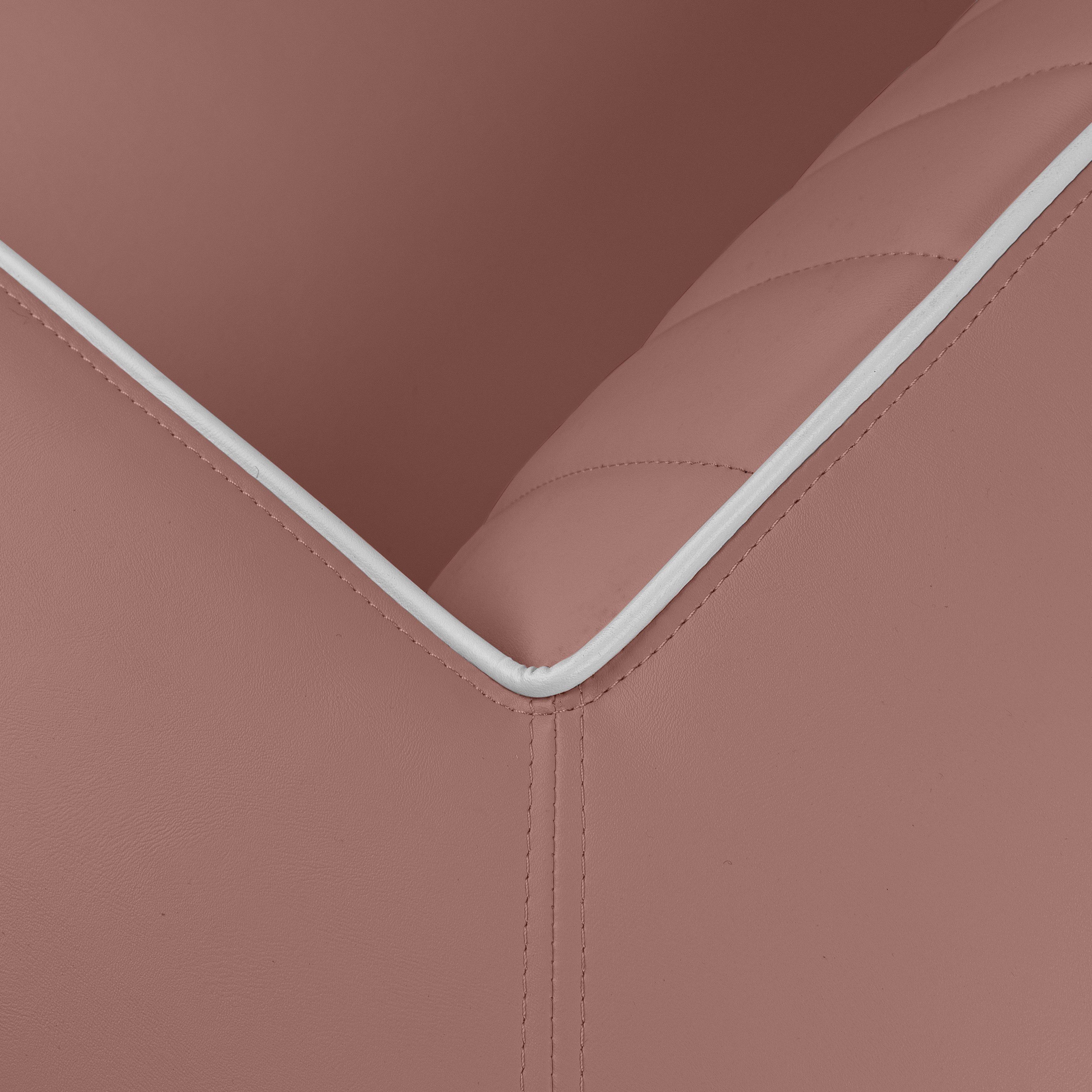 Delucas - Dossier Cannelé - Liseré Blanc coloris Rose poudré - détail couture