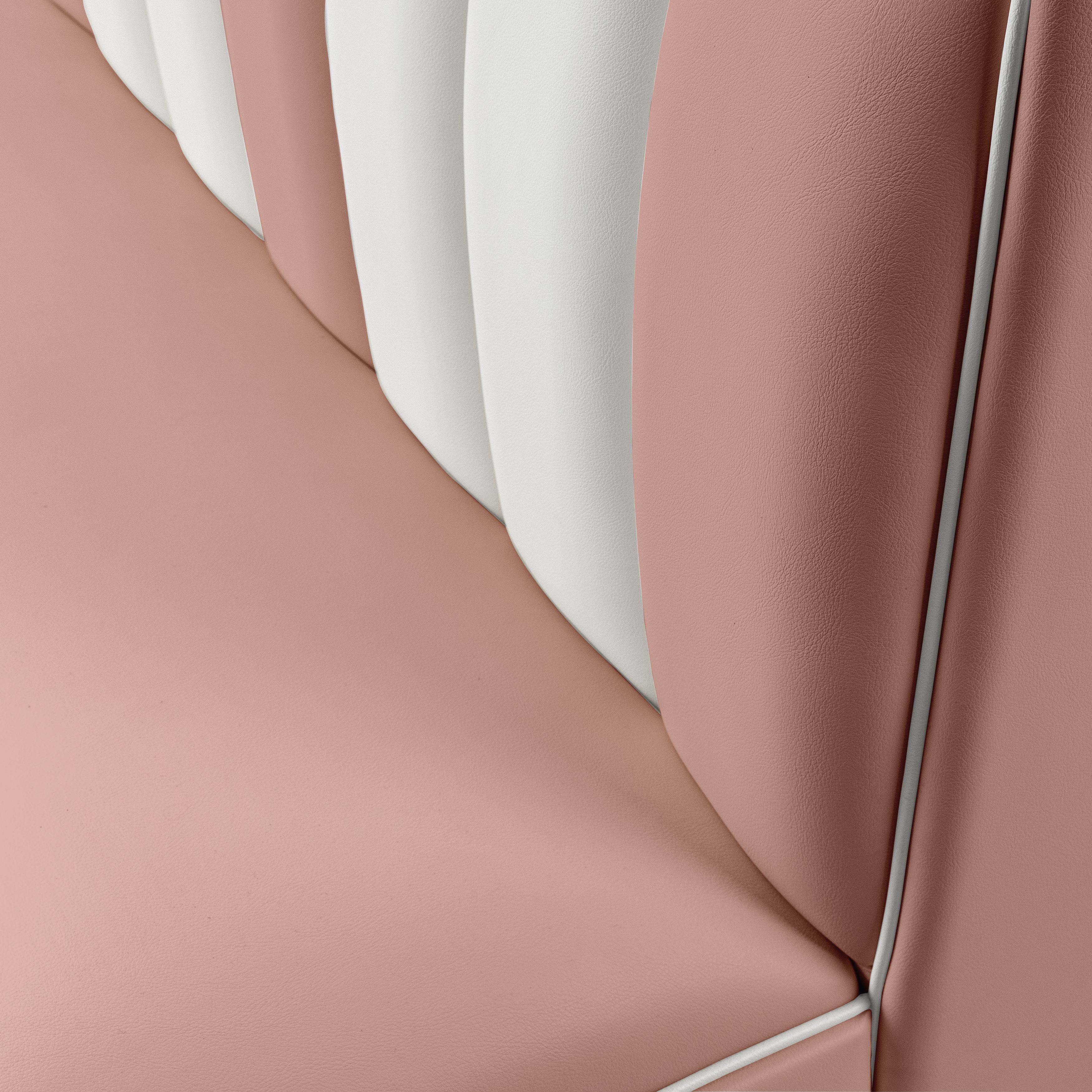 Banquette Diner coloris Rose poudré - détail couture