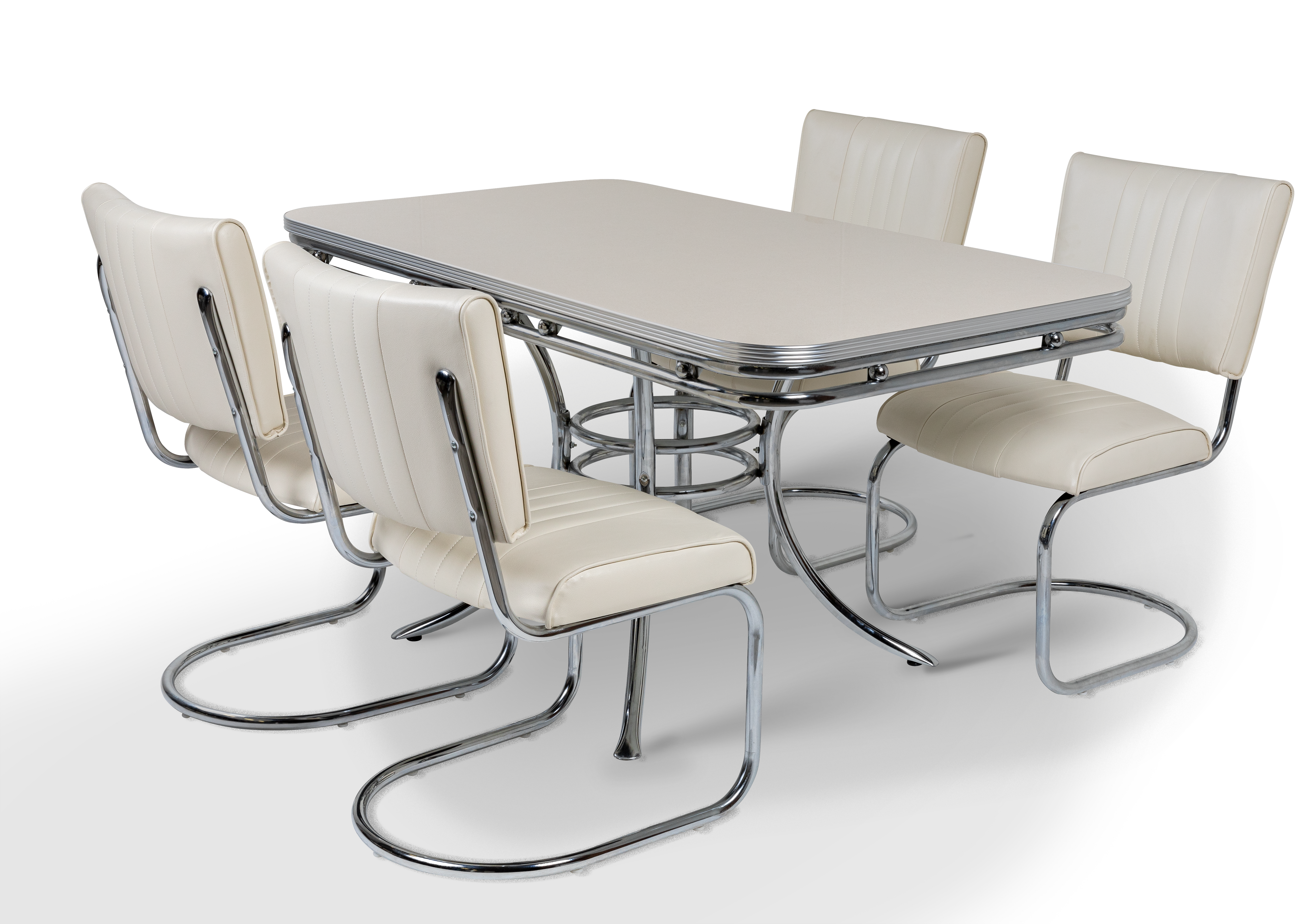 Ensemble table et chaises style diner américain rétro chrome