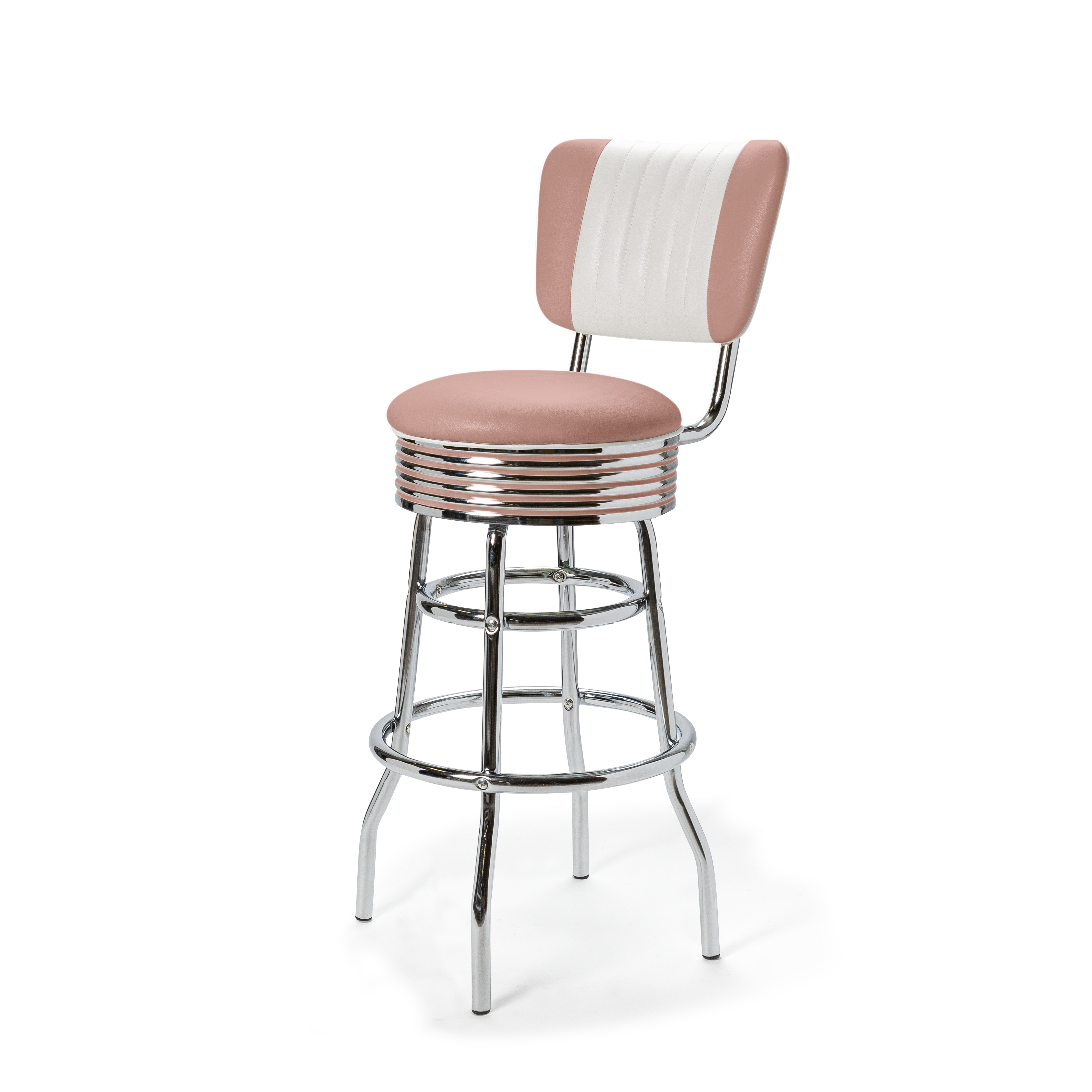 Palace - 77cm - Dossier Cannelé - Liseré Blanc coloris Rose poudré