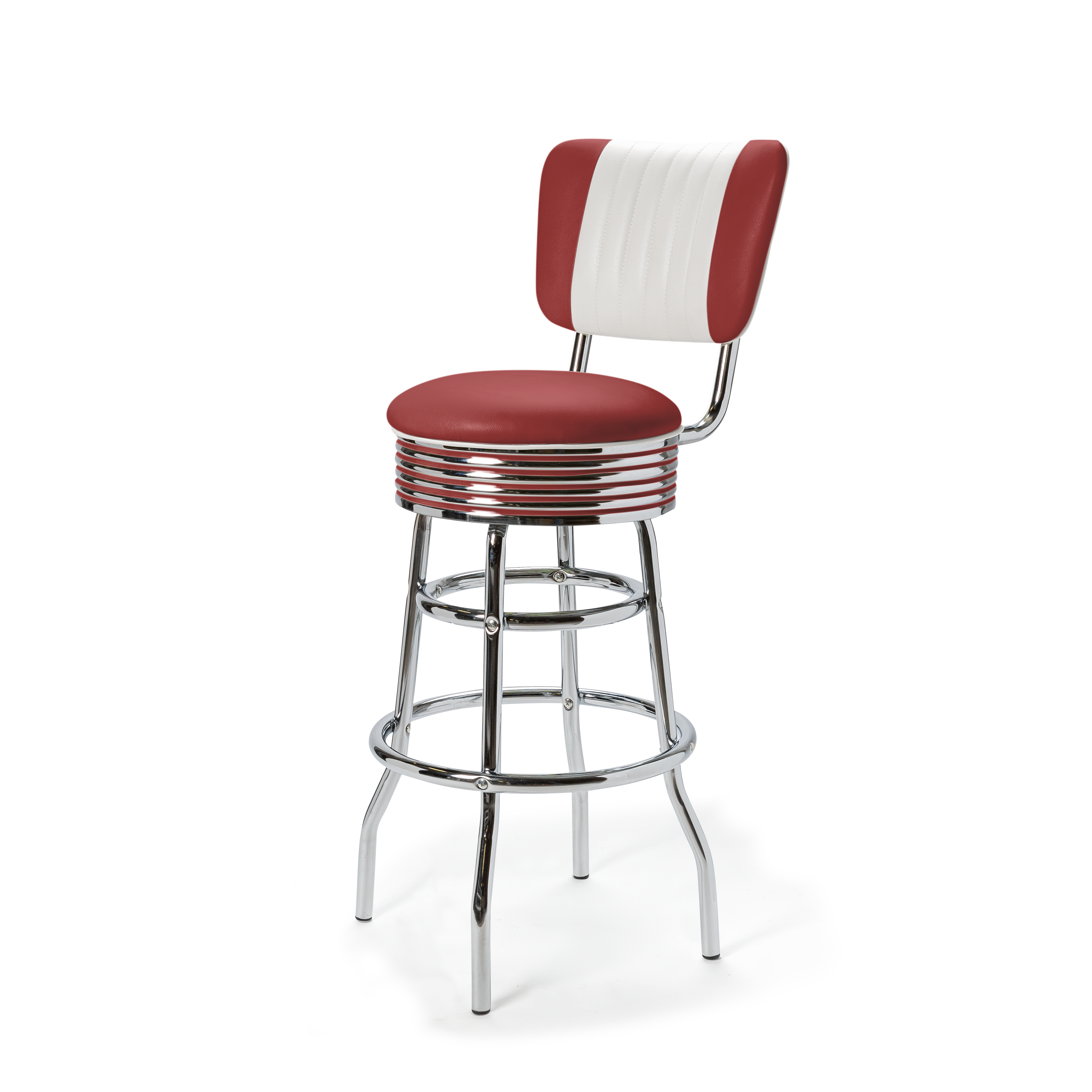 Palace - 77cm - Dossier Cannelé - Liseré Blanc coloris Rouge rubis