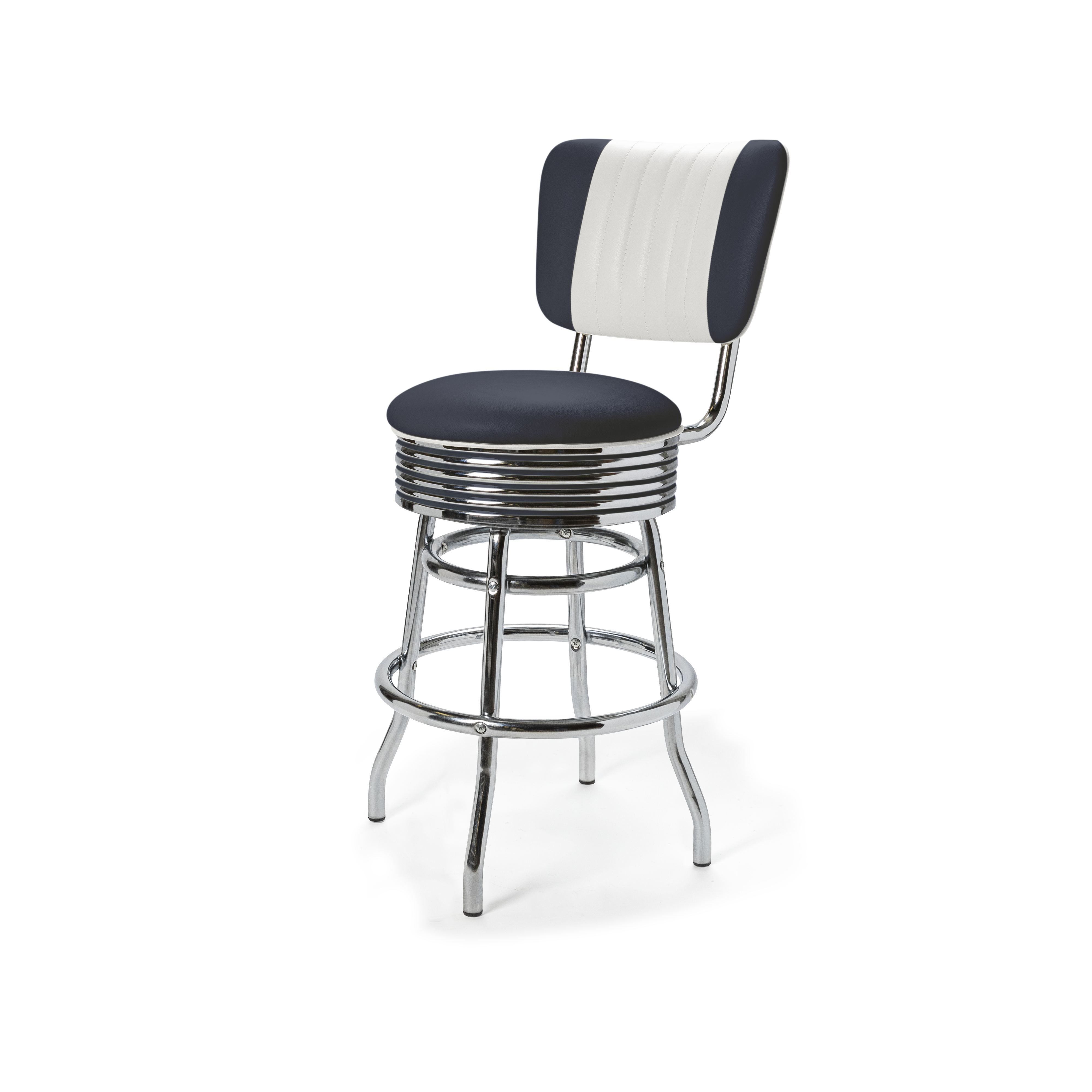 Palace - 66cm - Dossier Cannelé - Liseré Blanc coloris Bleu marine