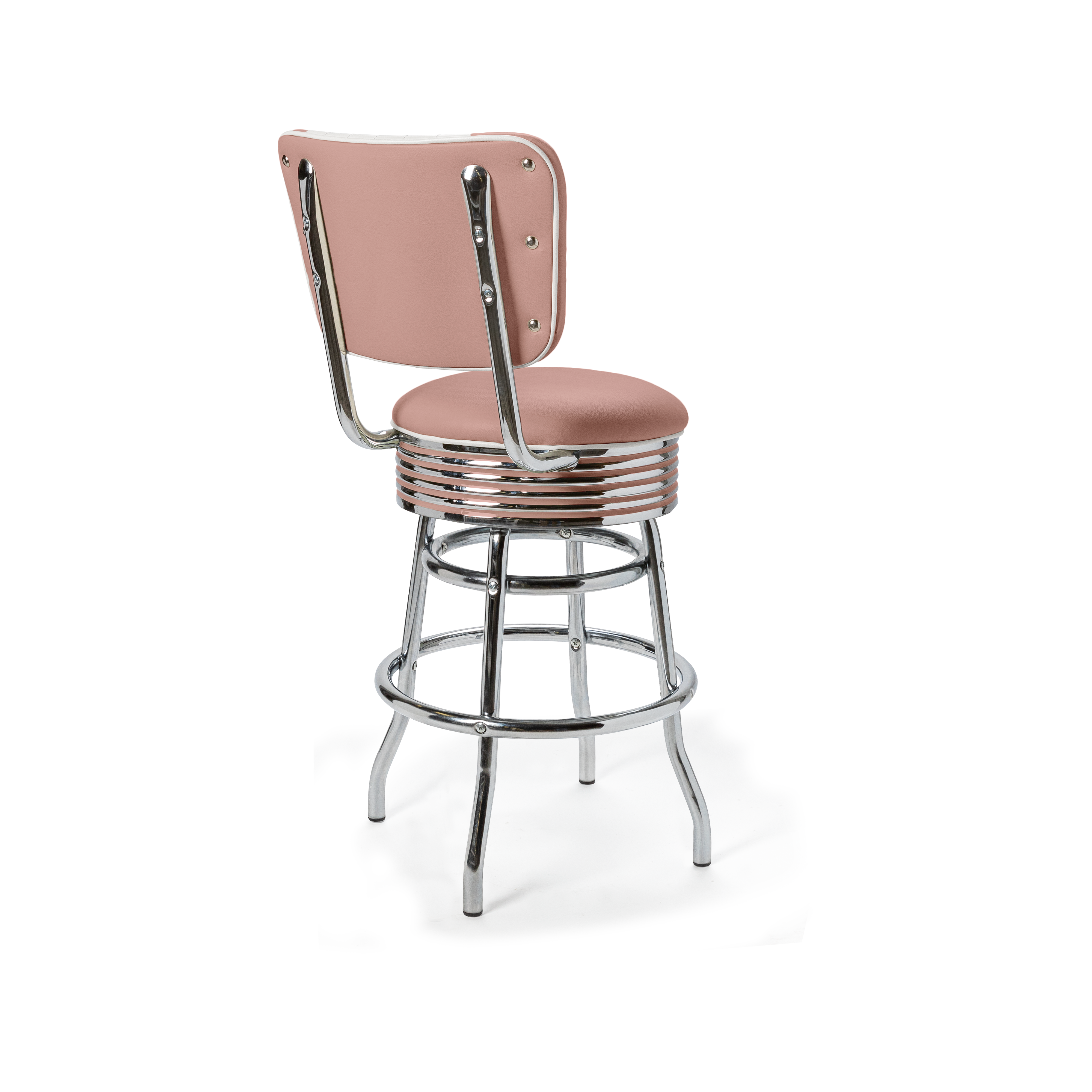 Palace - 66cm - Dossier Cannelé - Liseré Blanc coloris Rose poudré - vue arrière